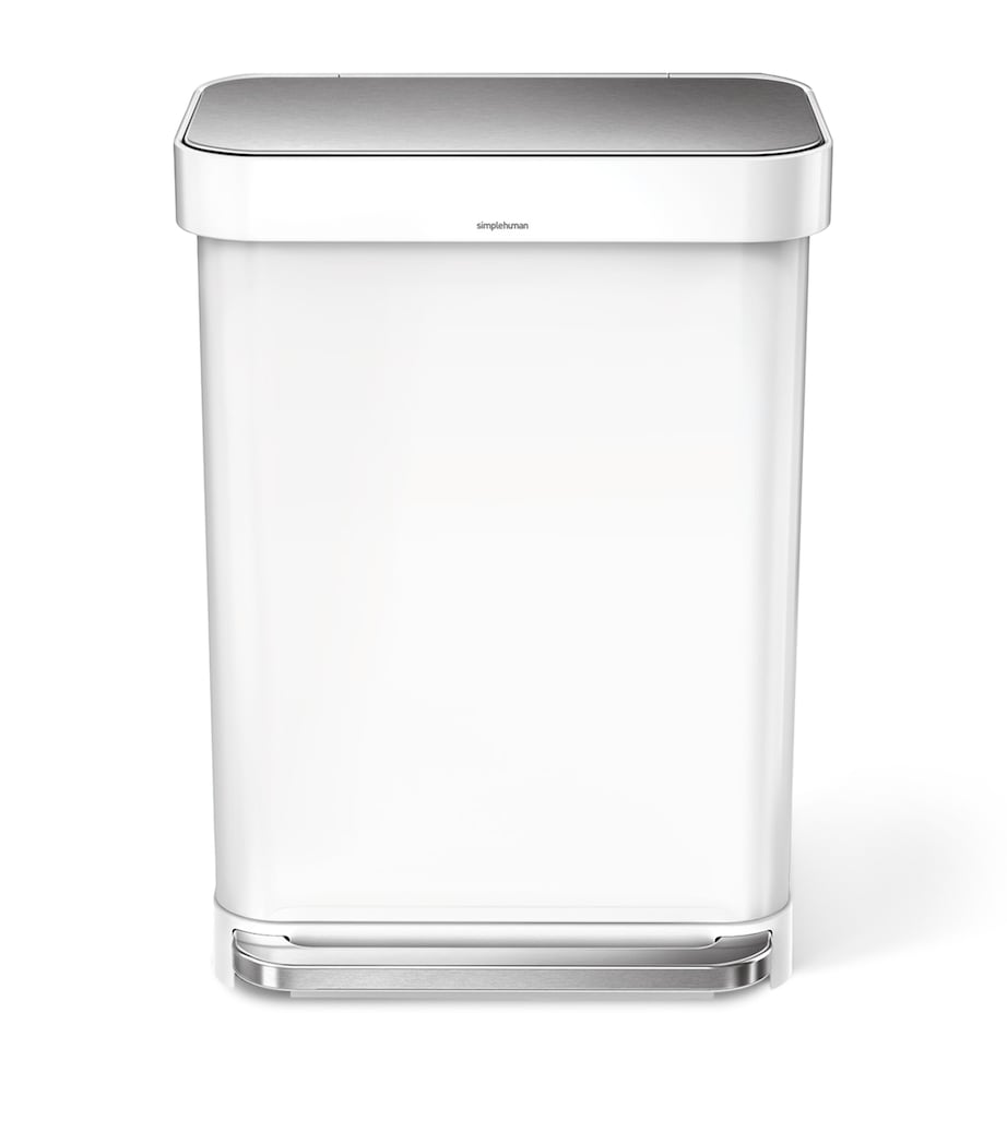 Simplehuman Rectangular Pedal Bin (55L) White Image 1