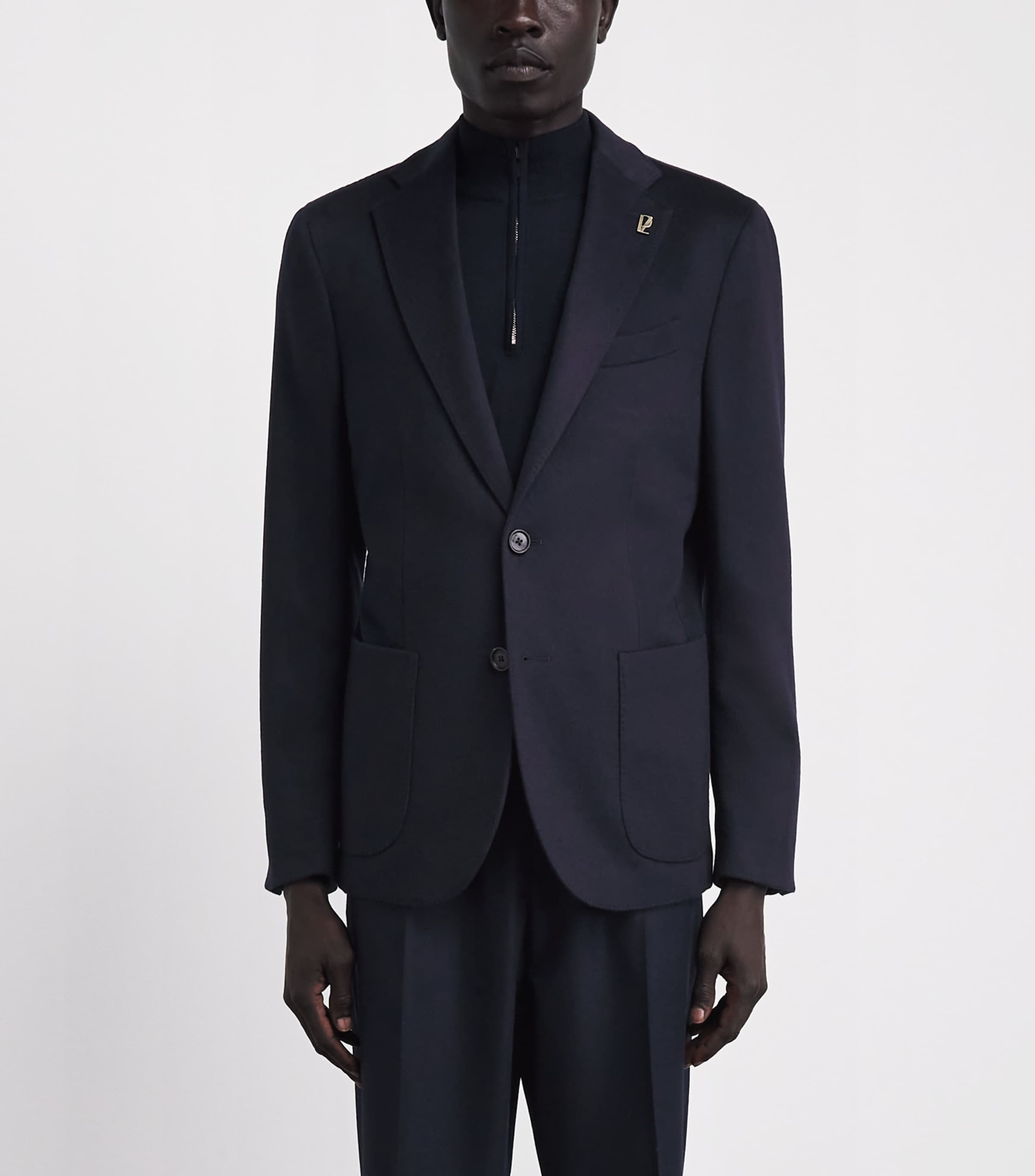Pal Zileri Mens Cashmere Brera Blazer Blue Image 4