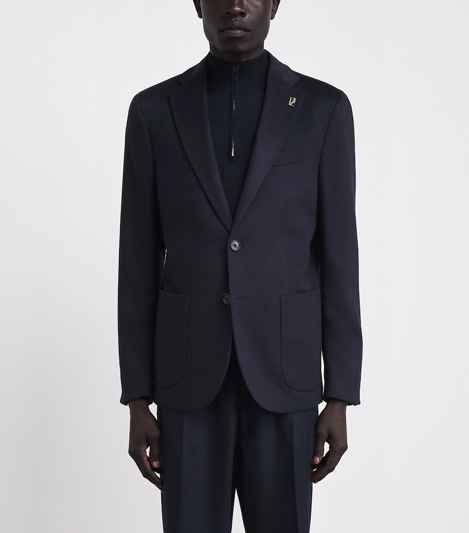 Pal Zileri Mens Cashmere Brera Blazer Blue Image 4