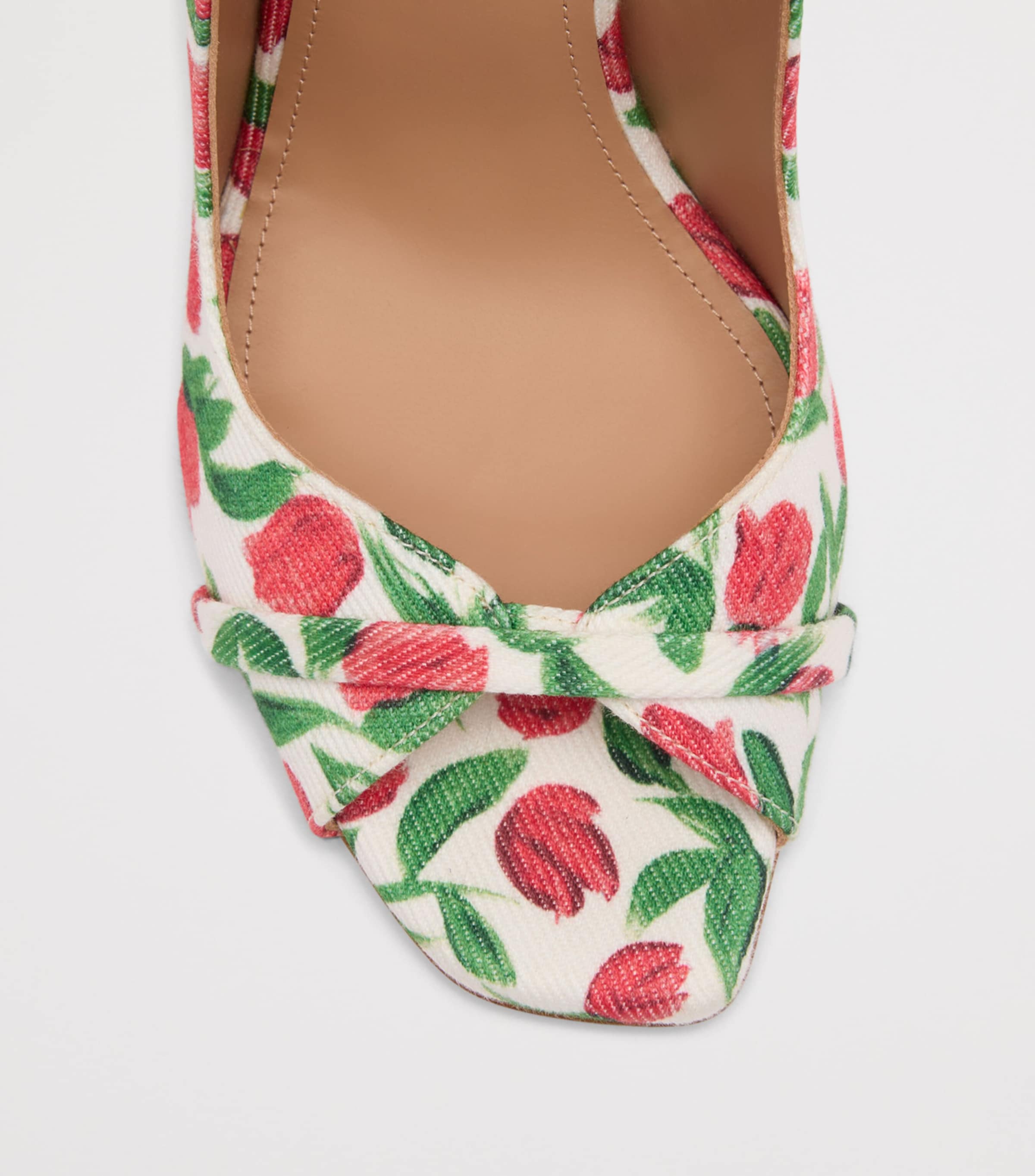 Malone Souliers Canvas Tulip Print Noah Heeled Sandals 90 Red Image 5