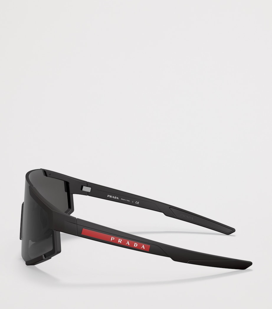 Prada Linea Rossa Shield Pillow Sunglasses Black Image 3