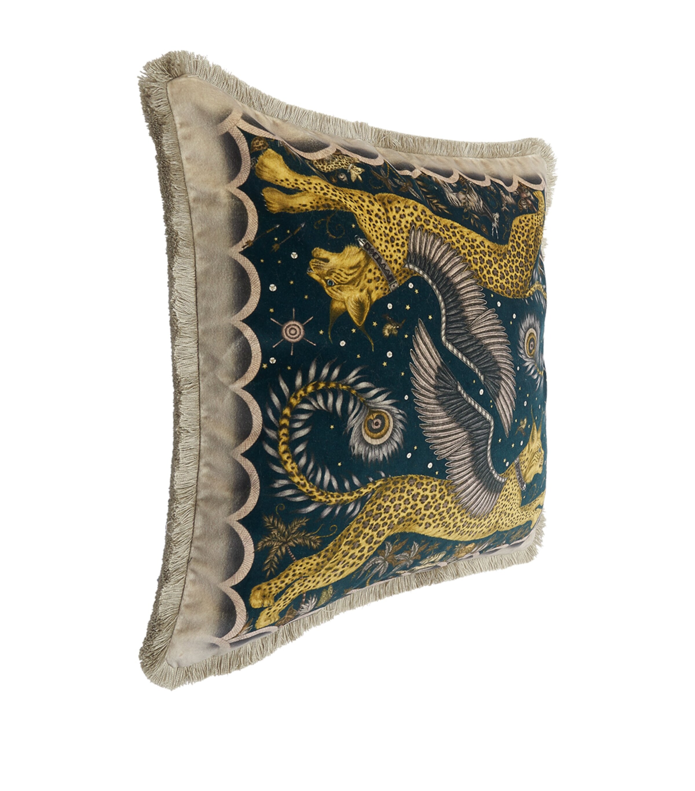 Emma J Shipley Velvet Lynx Cushion (46cm x 46cm) Gold Image 4