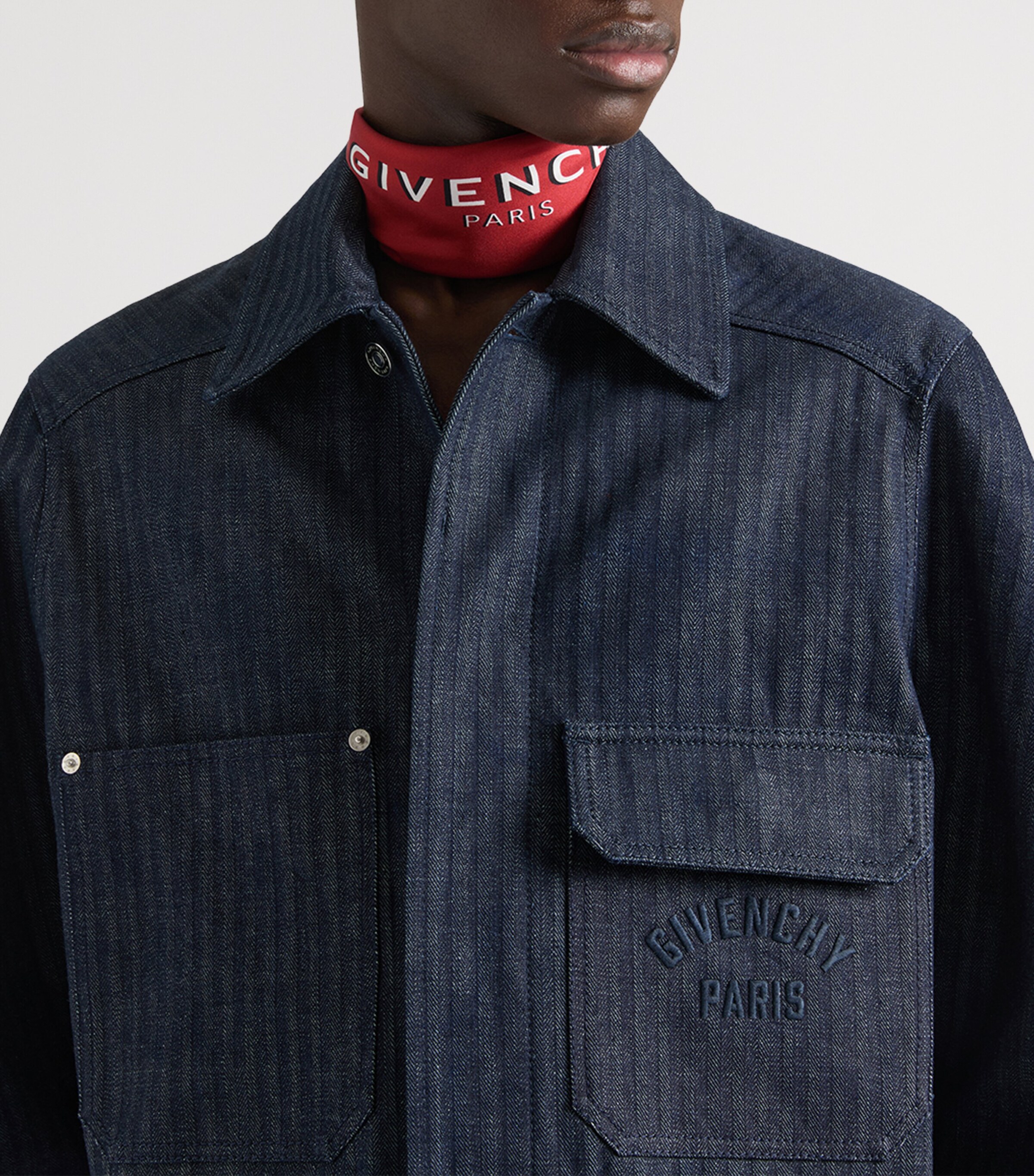 Wool Embroidered Overshirt DARK BLUE Image 4