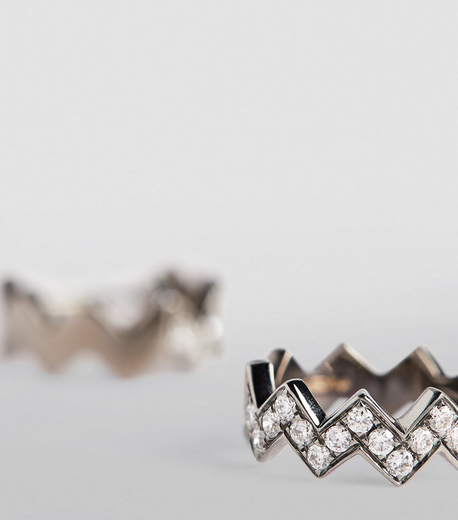 Eva Fehren Blackened White Gold and Diamond Ziggy Hoop Earrings Black Gold Image 6