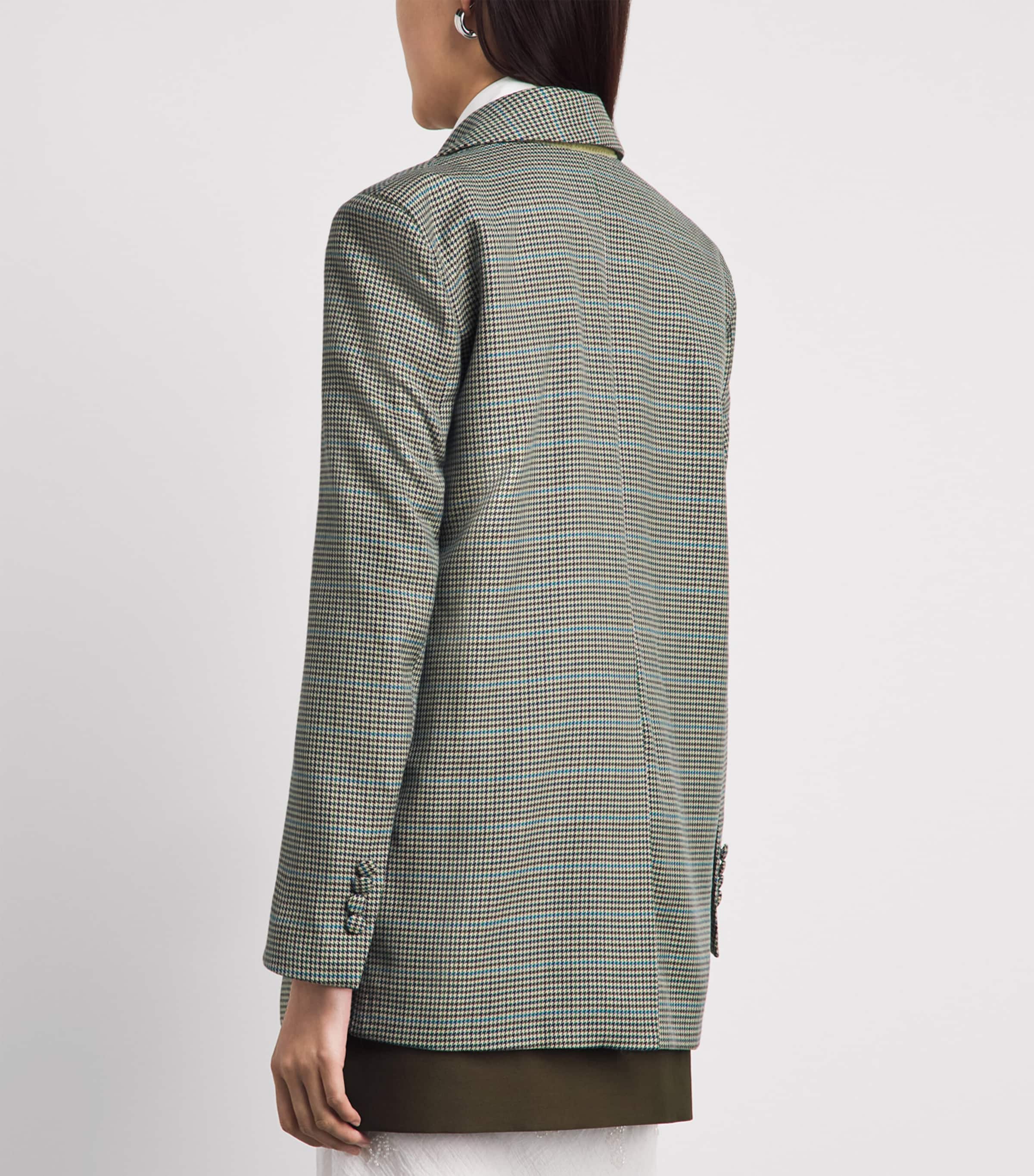LATE FOR WORK Womens Check Double Draped Blazer Gry Chk Image 5