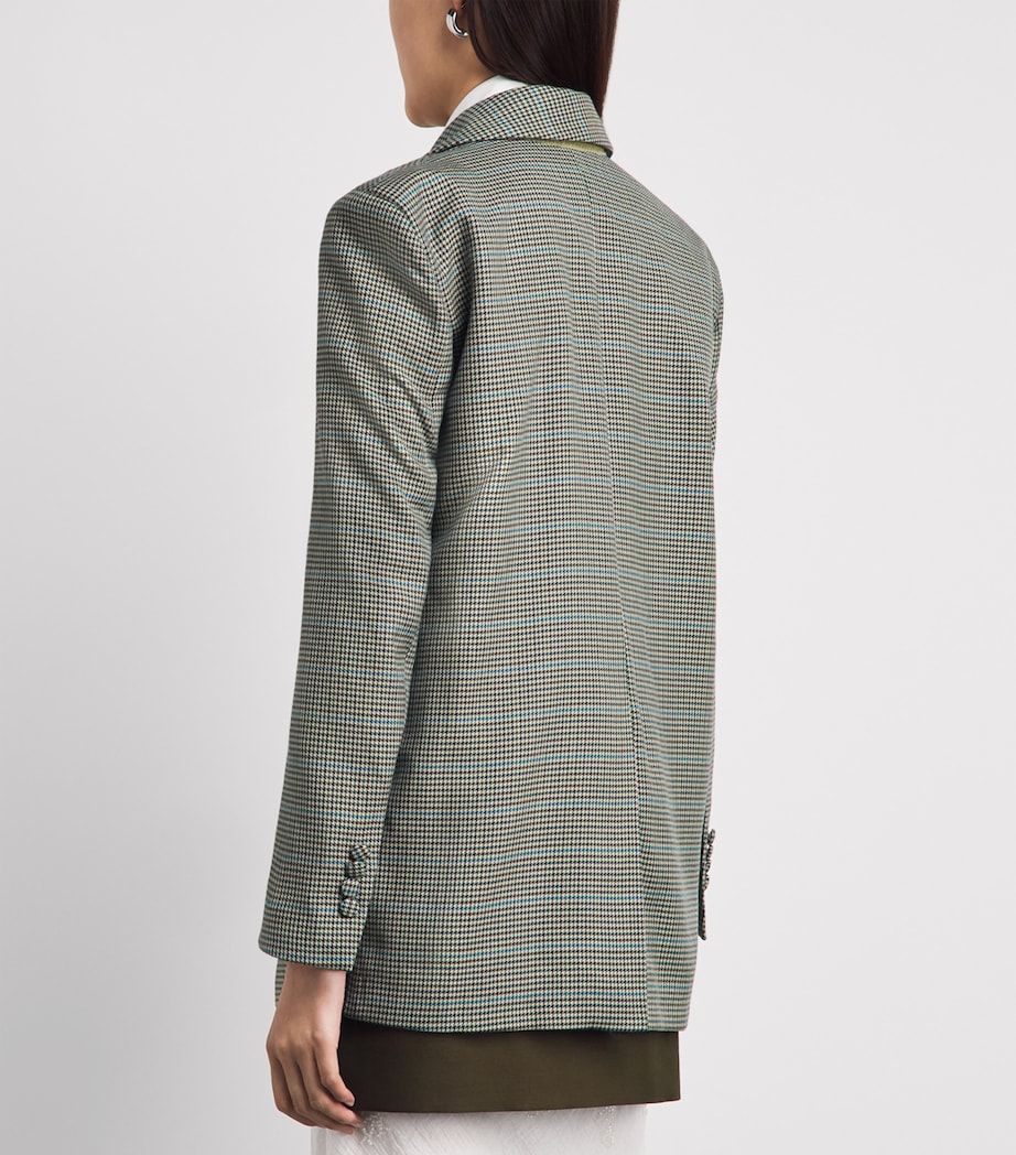 LATE FOR WORK Womens Check Double Draped Blazer Gry Chk Image 5