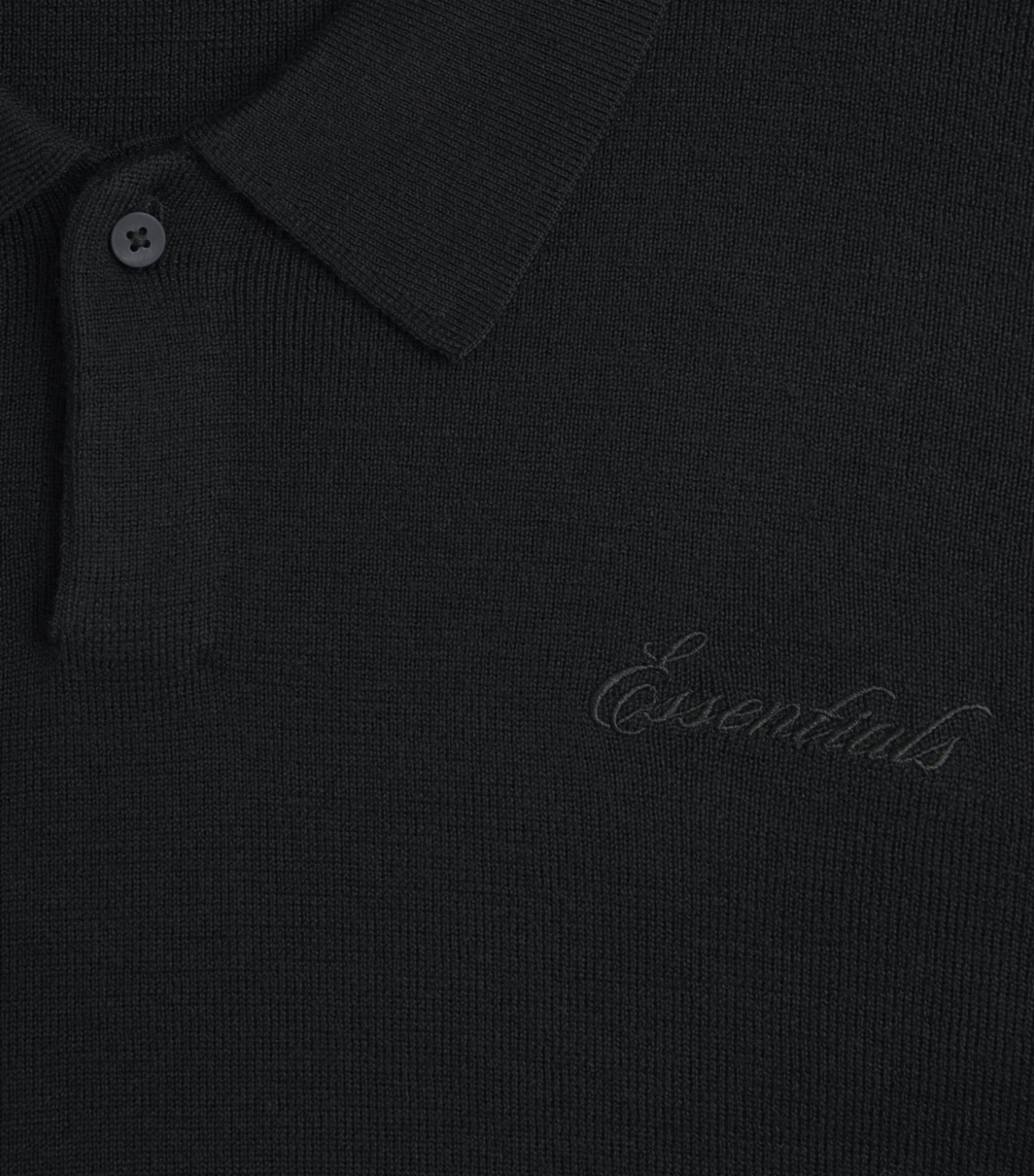 FEAR OF GOD ESSENTIALS Mens Knitted Signature Polo Sweater Vintage Black Image 6