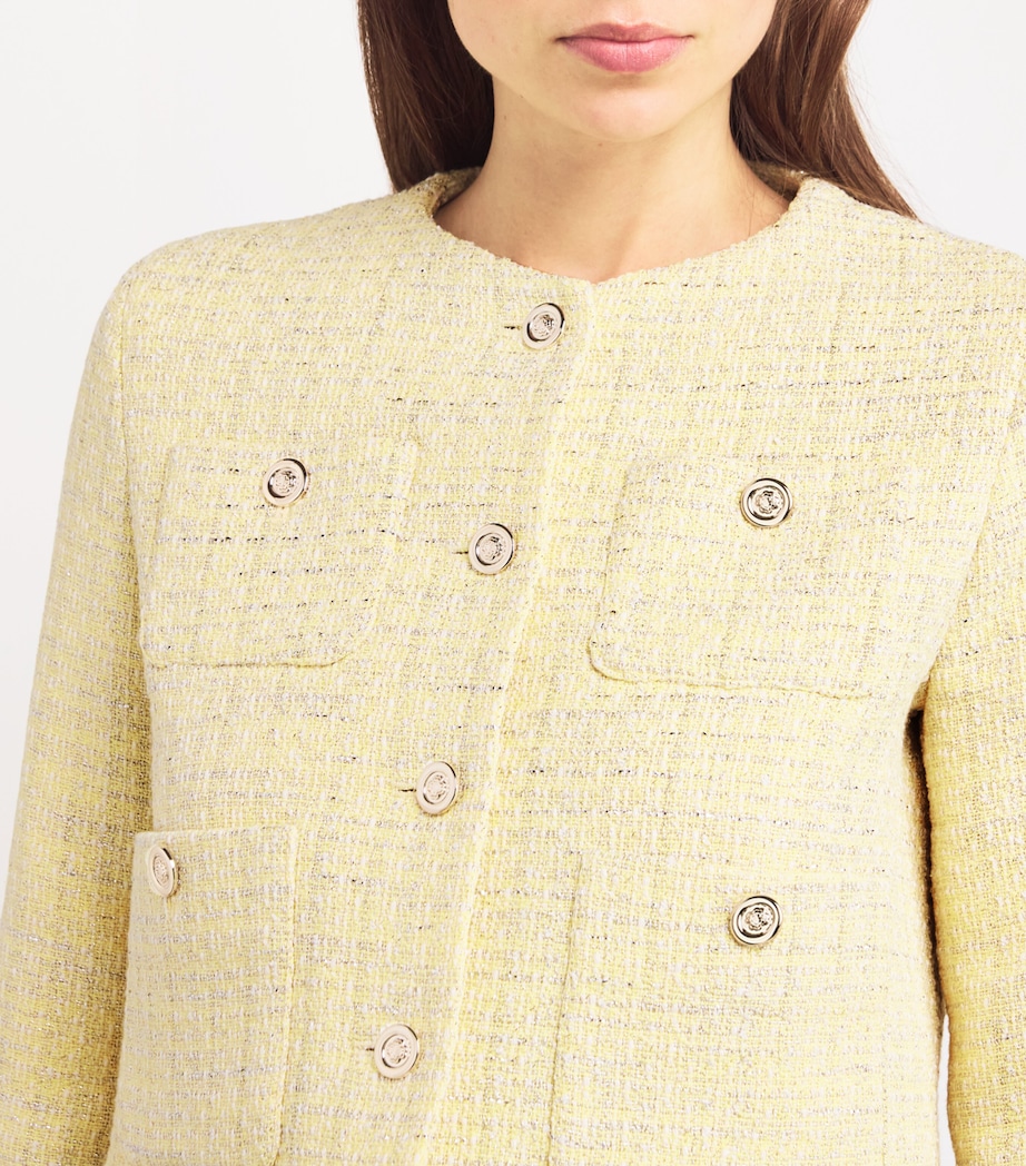 Tweed Cropped Jacket YELLOW Image 6