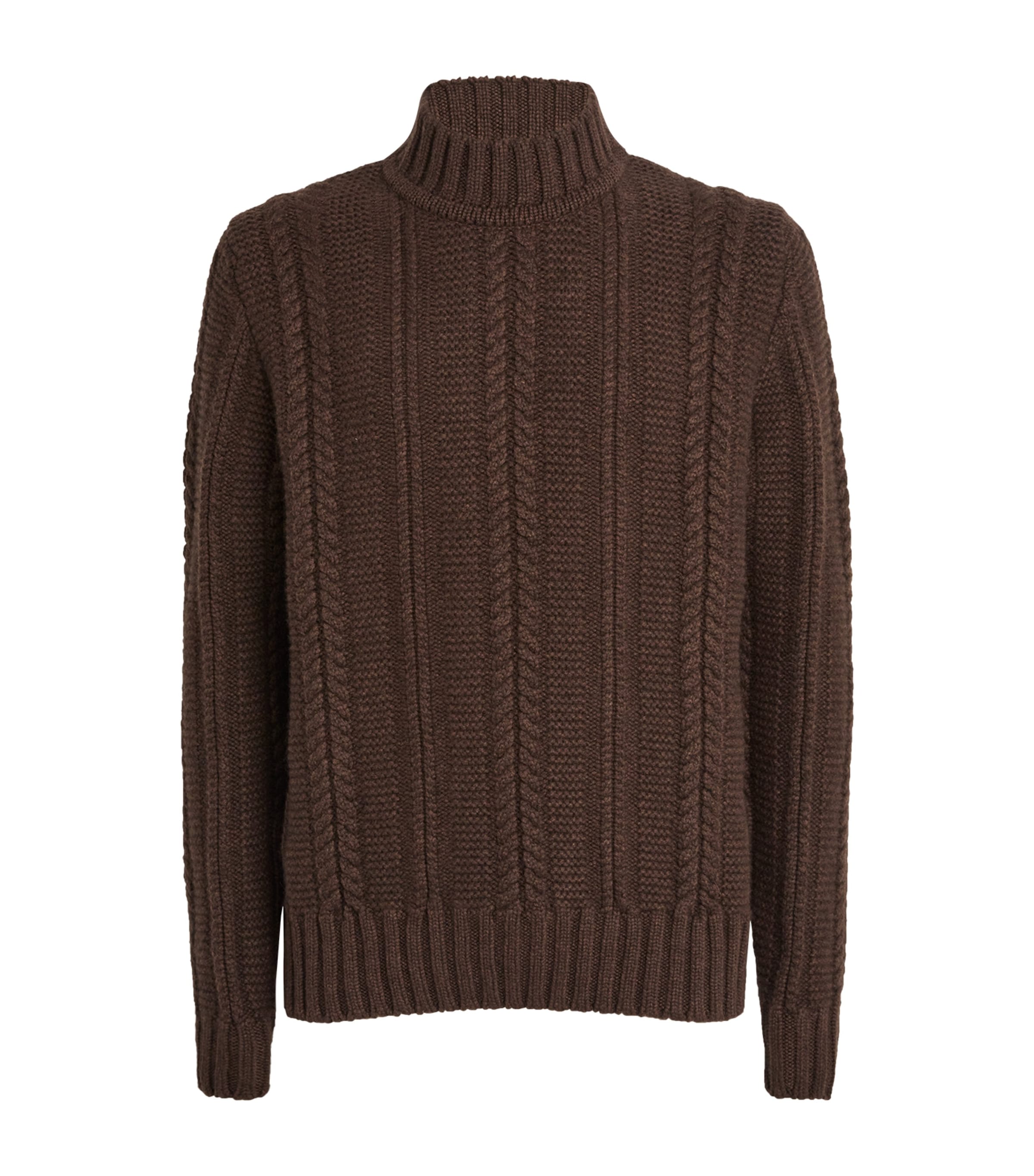 Shop Johnstons Of Elgin Cashmere High-neck Sweater In Brown