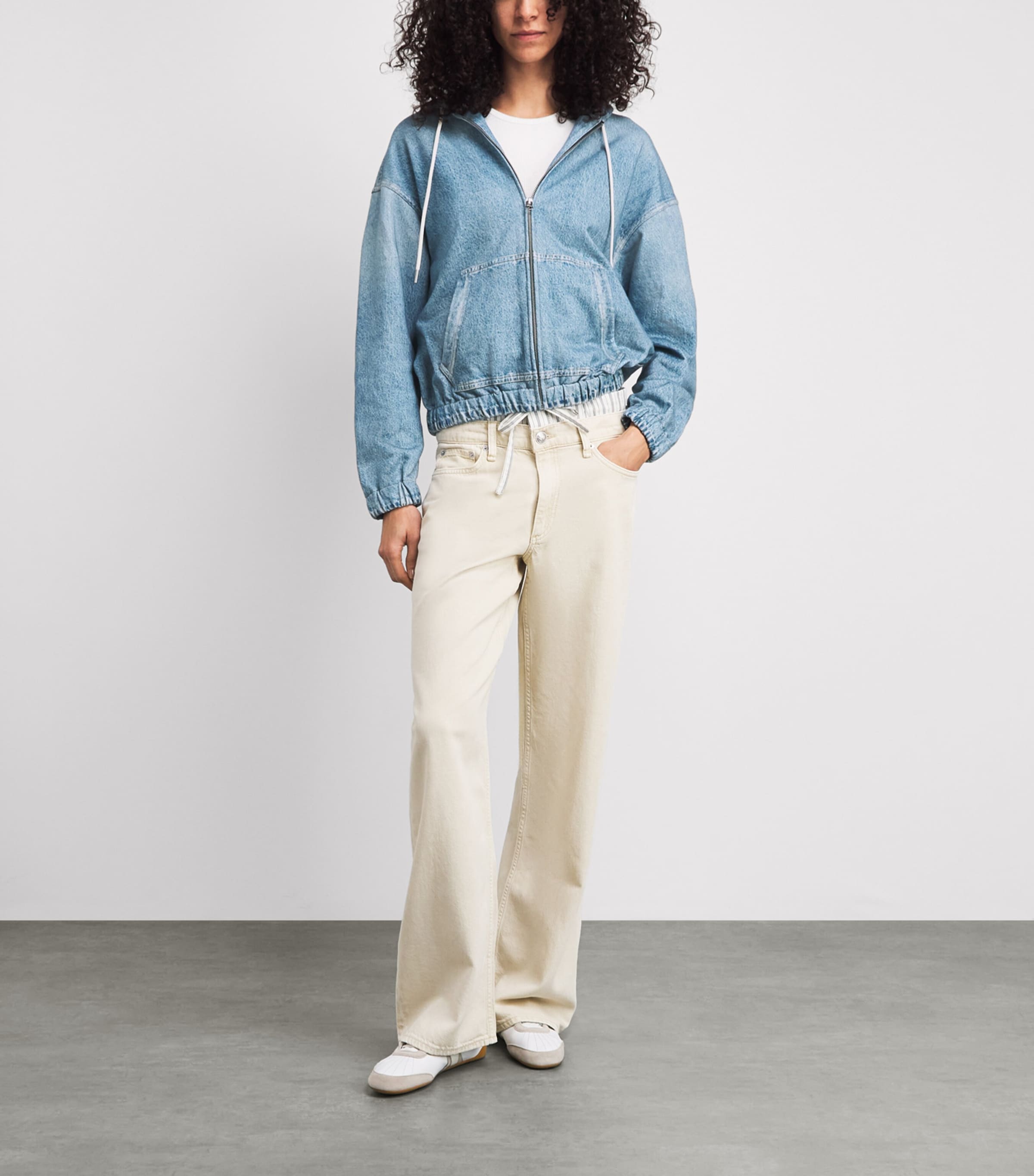 Rag & Bone Womens Miramar Terry Zip-Up Hoodie Valen Image 2