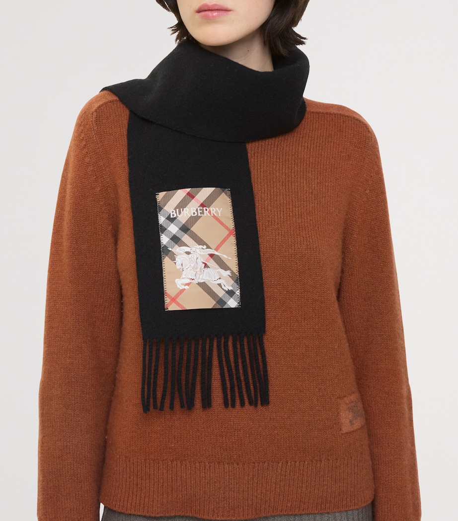 Cashmere Check Scarf BLACK/SAND Image 5