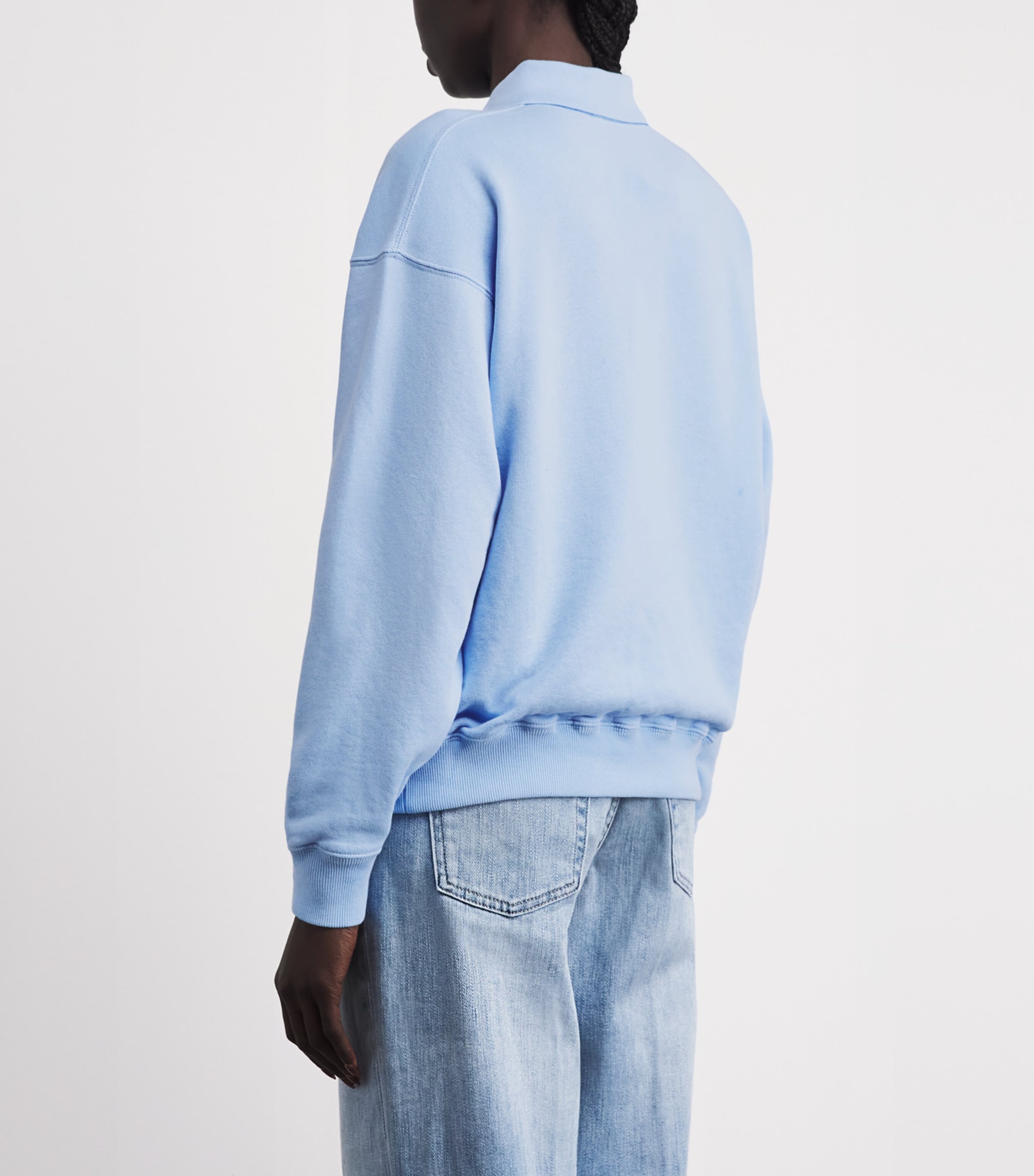 Polo Ralph Lauren Womens Cotton-Blend Polo Sweater Baby Blue Image 5