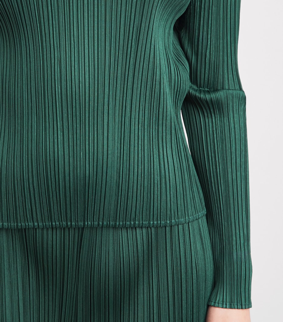 Pleats Please Issey Miyake Womens Monthly Colors March Top Dark Green Image 3