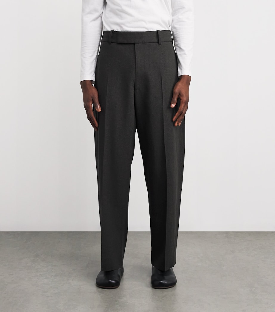 Wool-Blend Ester Straight Trousers KELP Image 3