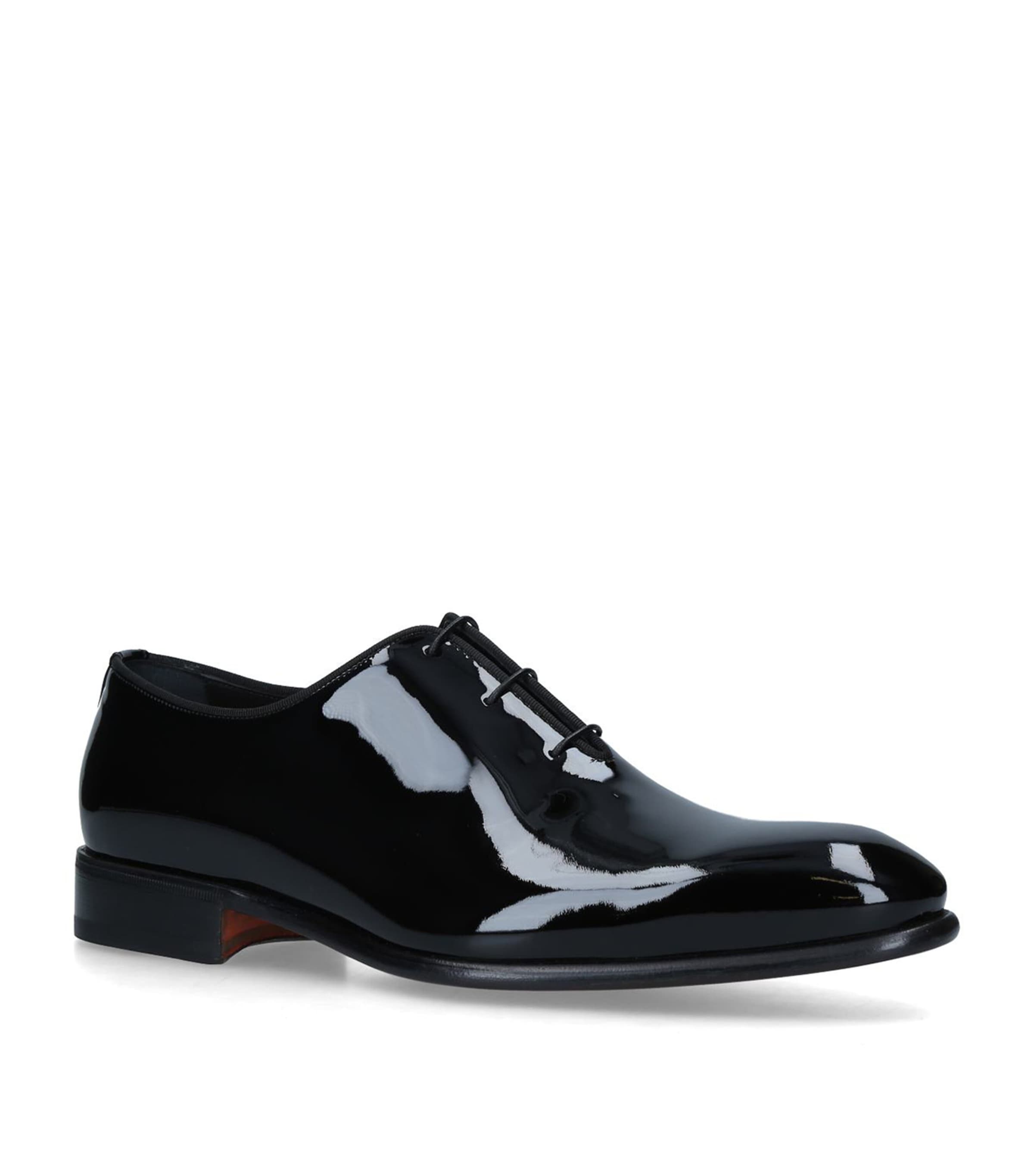 SANTONI PATENT CARTER WHOLECUT OXFORD SHOES