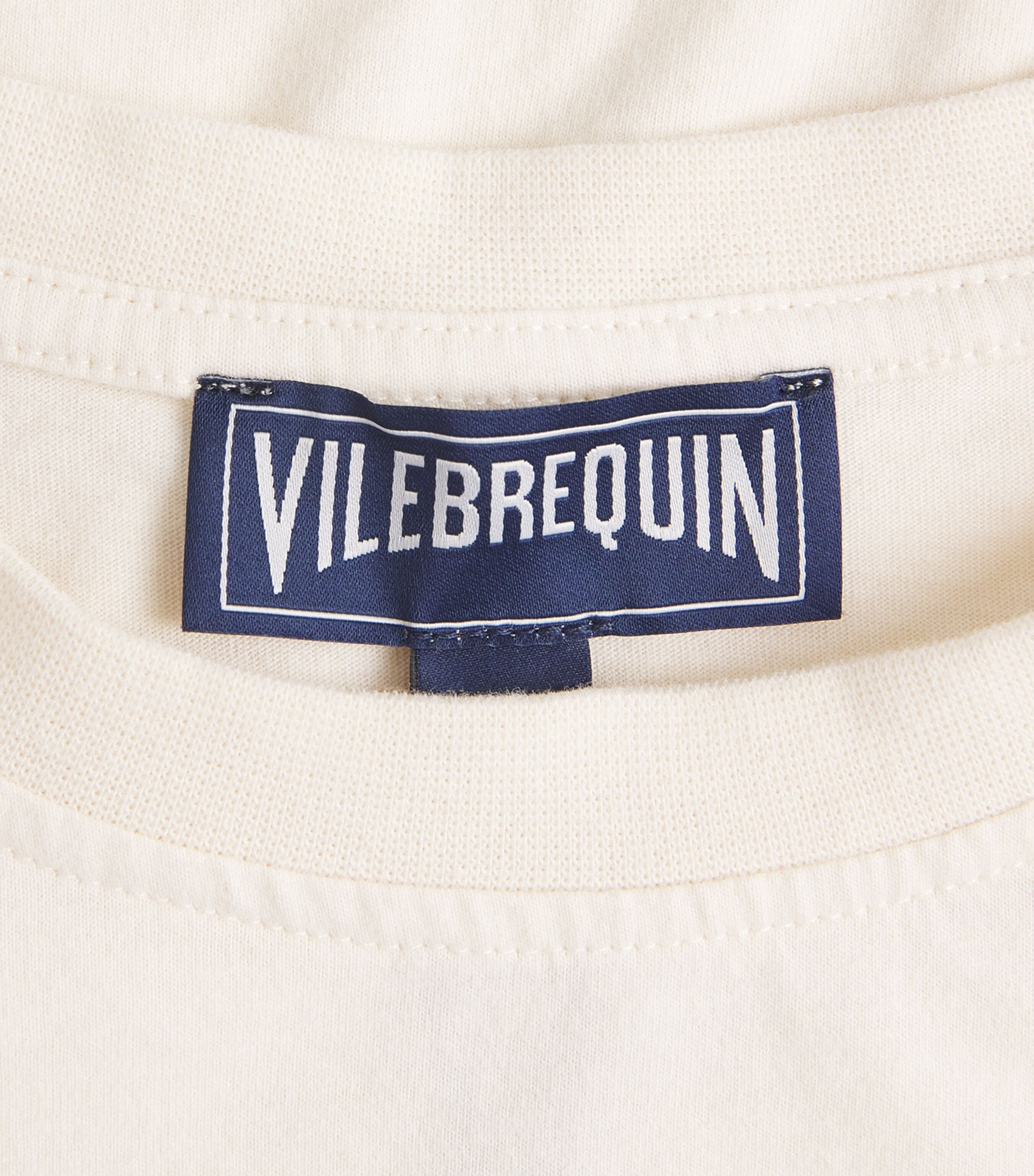 Vilebrequin Mens Organic Cotton Embroidered T-Shirt Off White Image 6