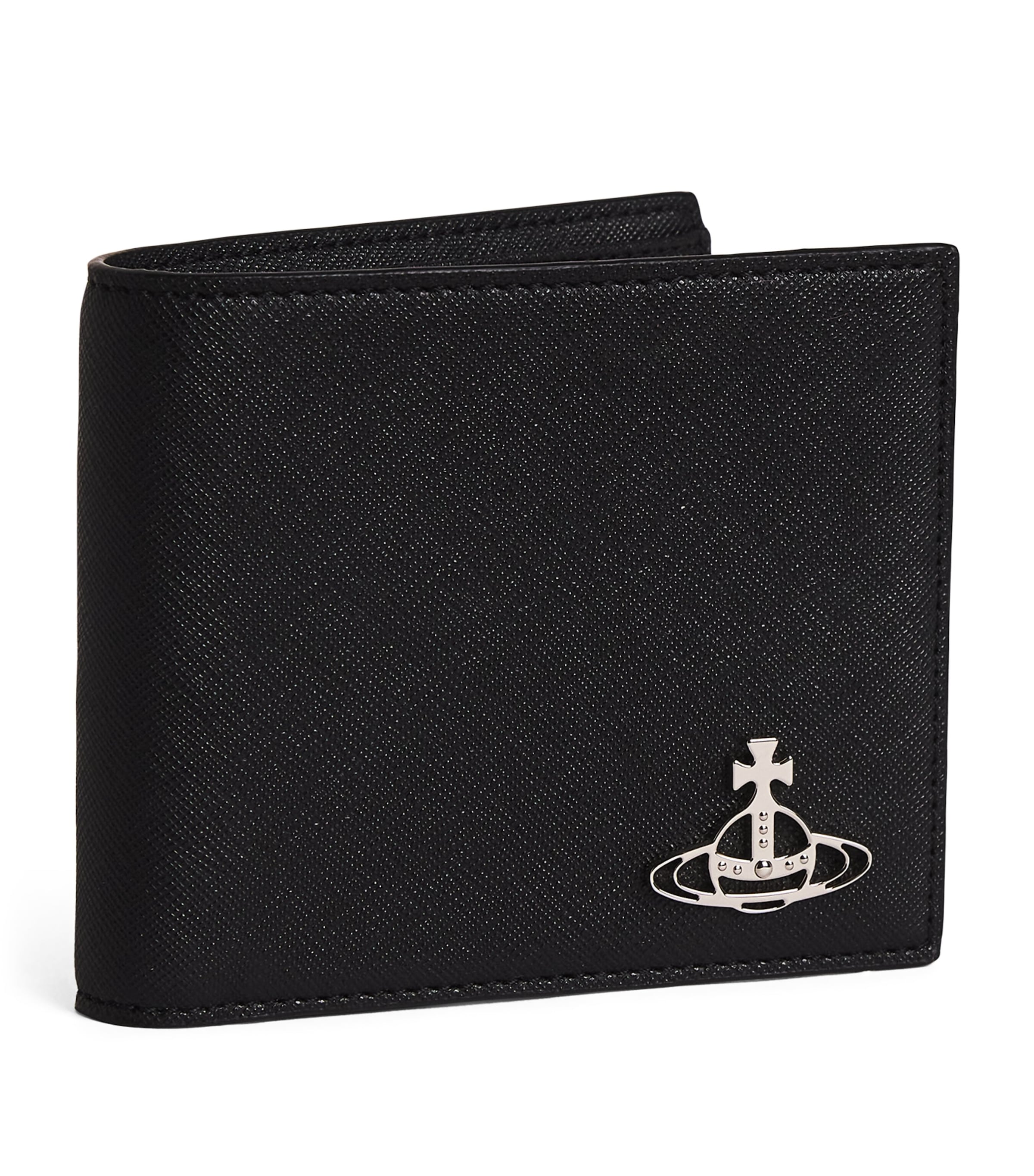 Shop Vivienne Westwood Leather Orb Bifold Wallet In Black