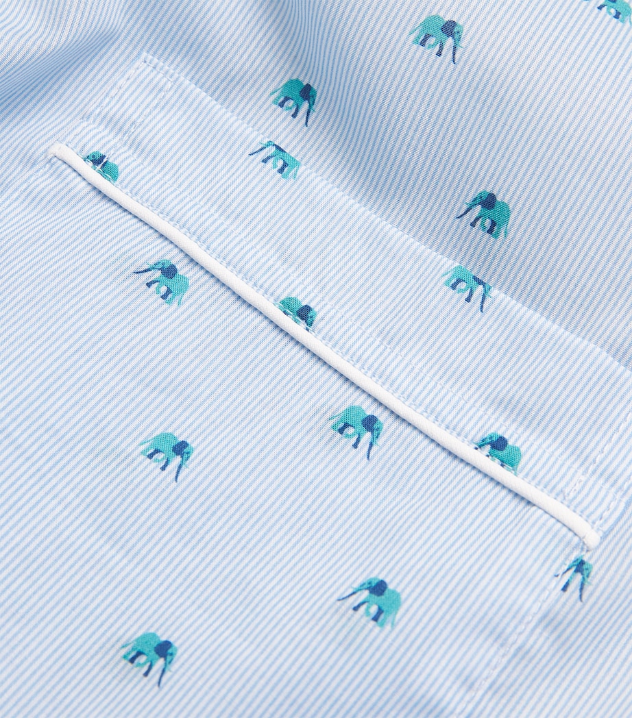 Cotton Elephant Print Pyjama Set BLUE Image 5