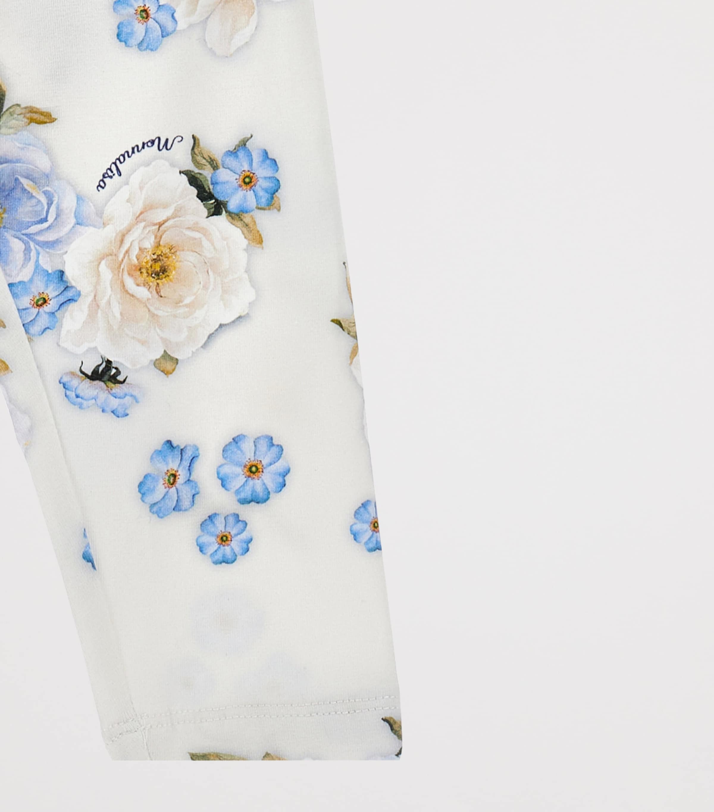 Stretch-Cotton T-Shirt and Leggings Set (3-36 Months) ECRU/CELESTE Image 4