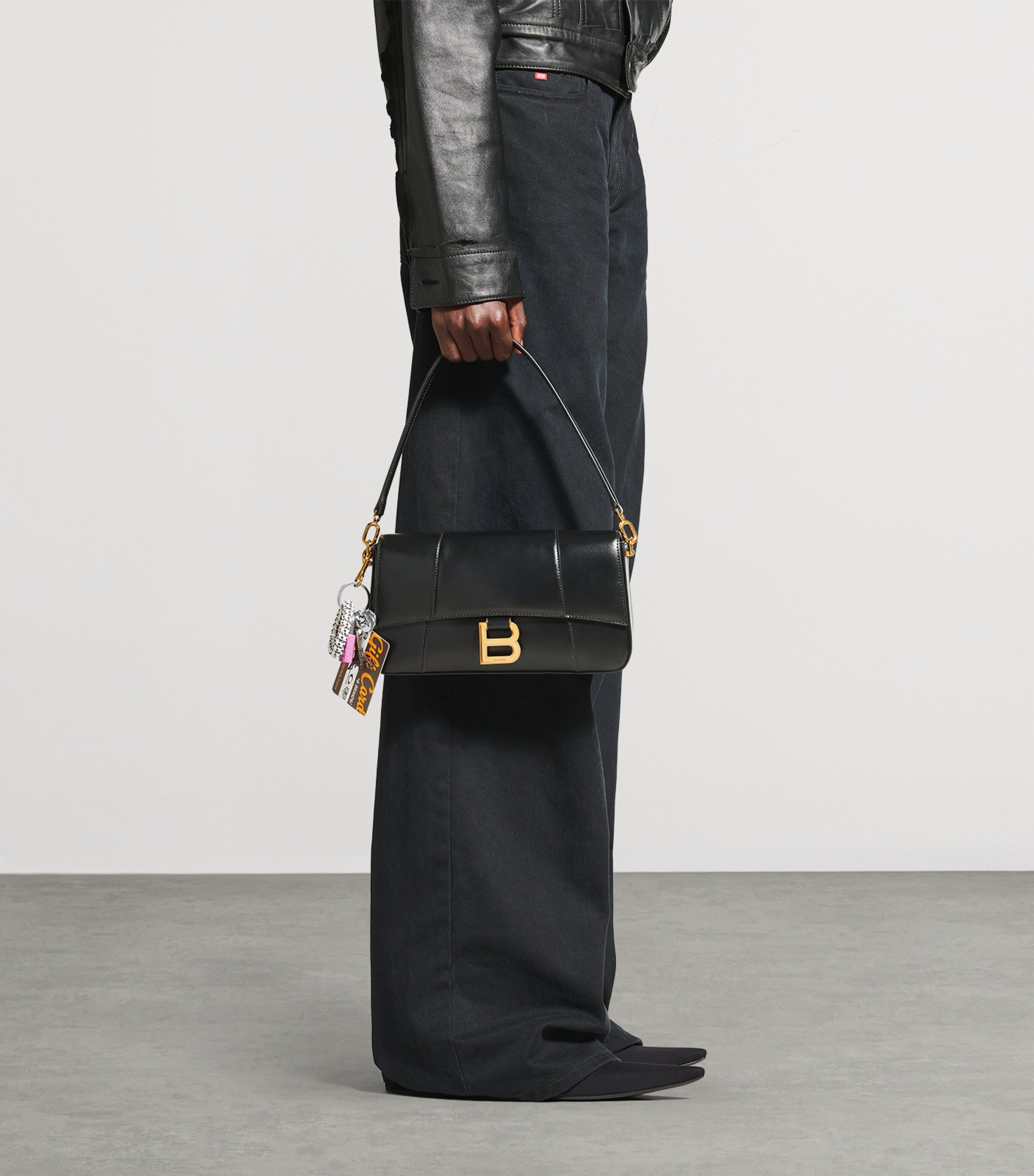 Balenciaga Leather Hourglass Sling Top-Handle Bag Image 2