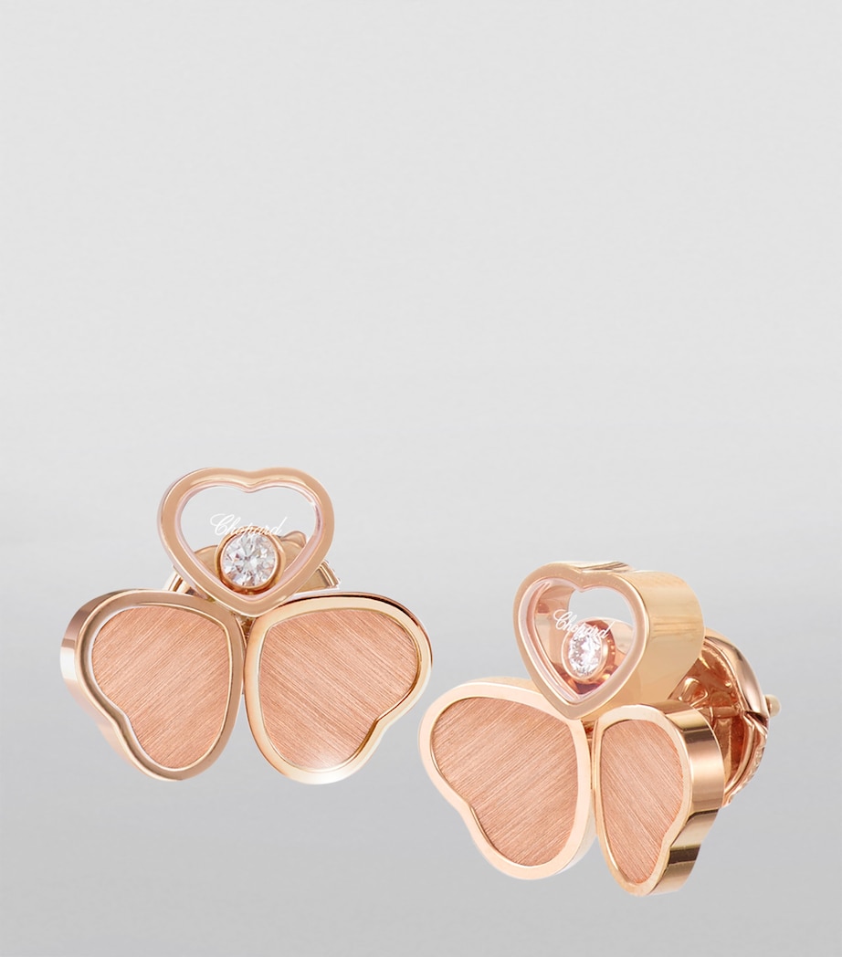 Chopard Rose Gold and Diamond Happy Hearts Wings Earrings Rose Gold Image 3