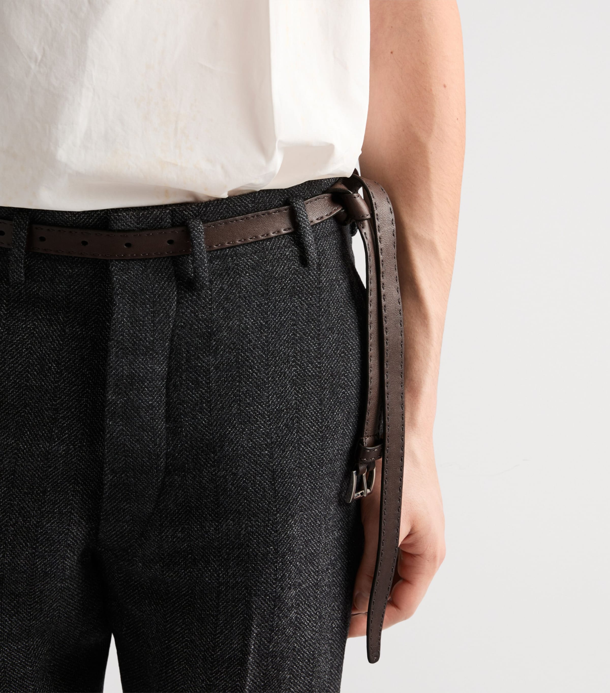Prada Leather Antiqued Belt Brown Image 2