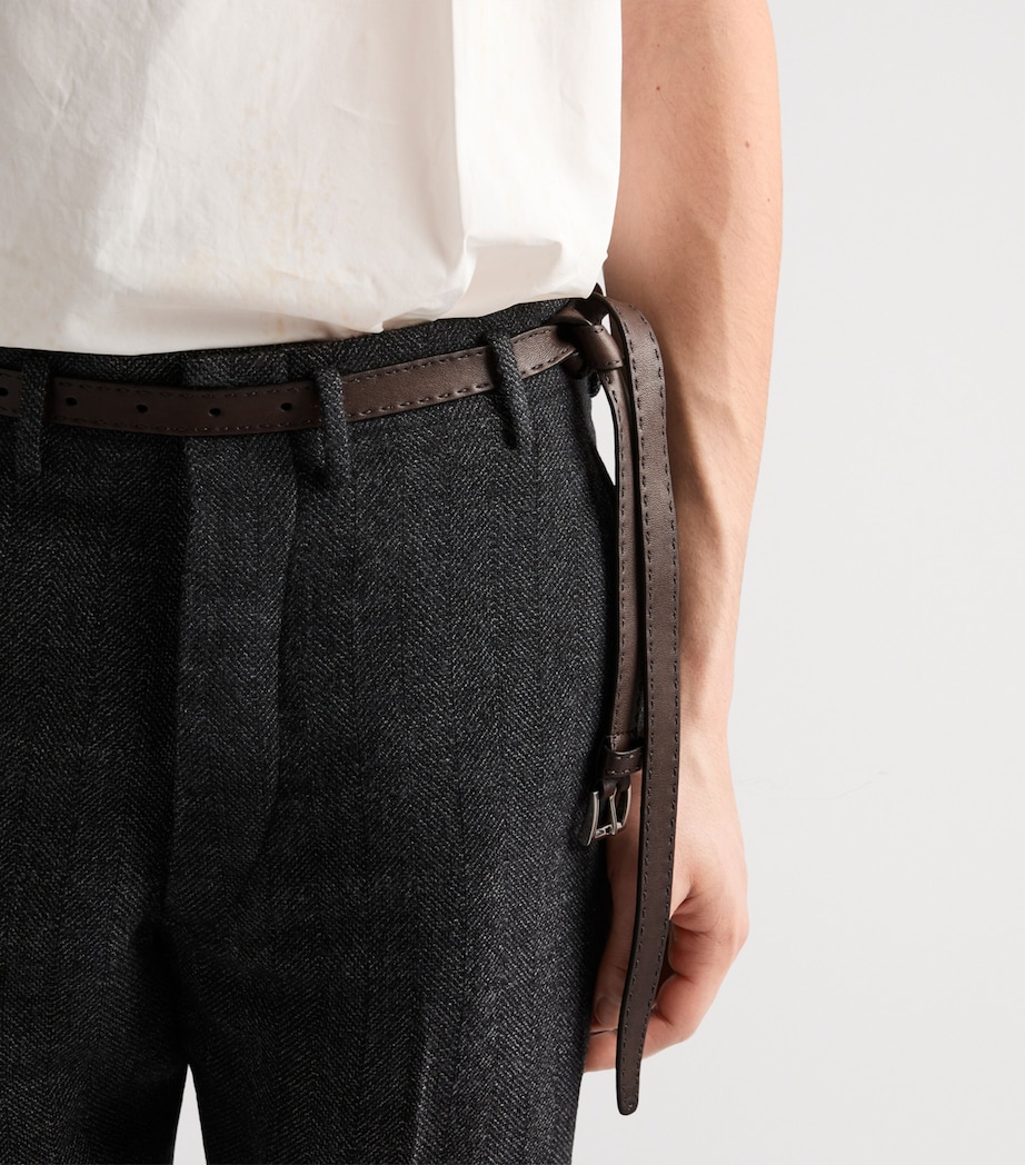 Prada Leather Antiqued Belt Brown Image 2