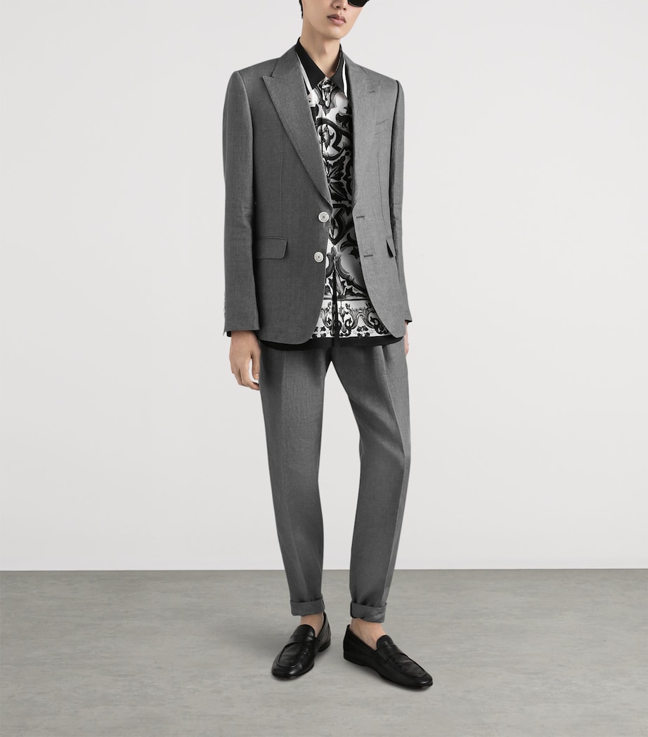 Linen Tailored Joggers N0701-LIGHT GREY 7 Image 2