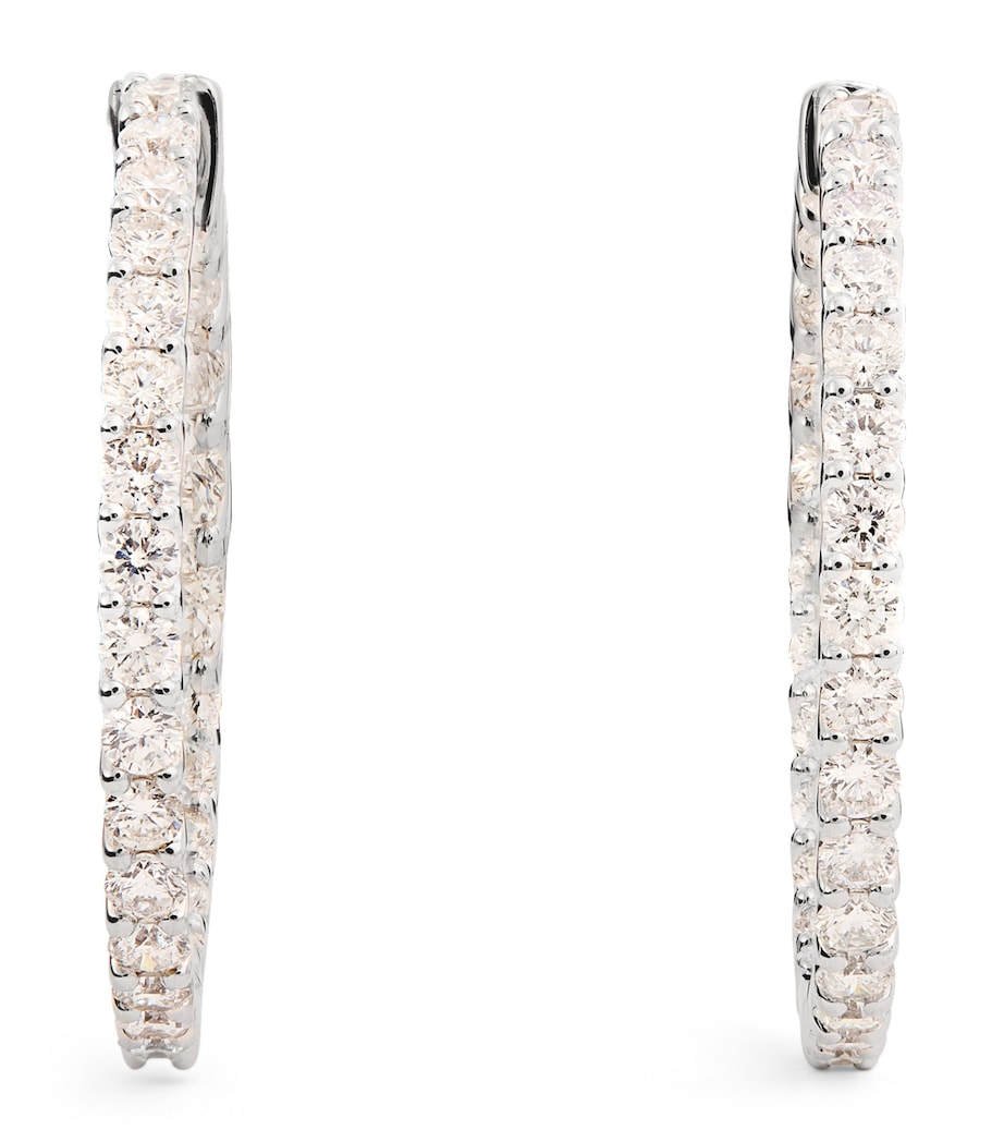 White Gold and Diamond Hoop Earrings (2.00ctw) WHITE GOLD Image 1