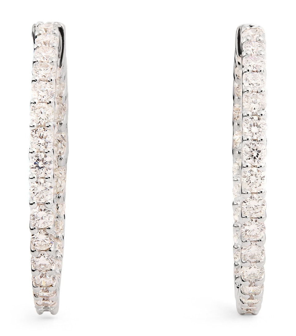 White Gold and Diamond Hoop Earrings (2.00ctw)