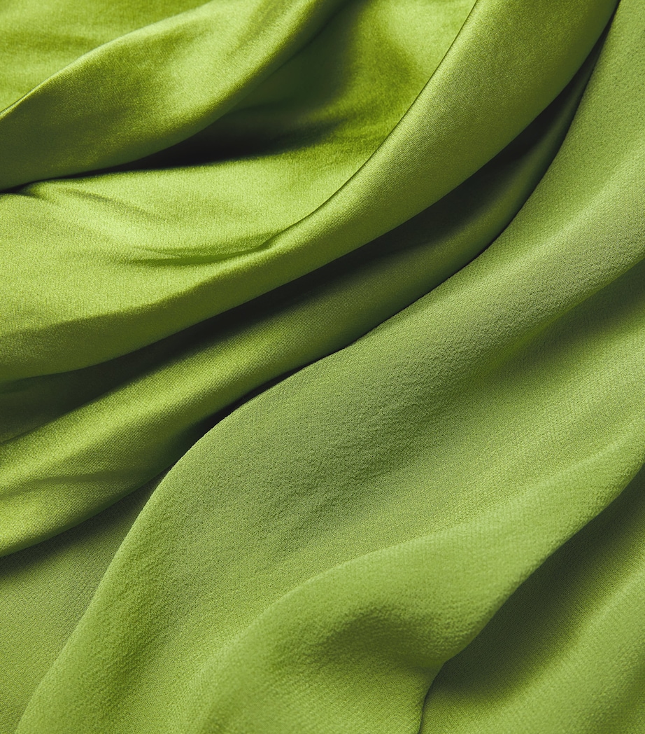 Silk Draped Shawl Maxi Dress CACTUS Image 5