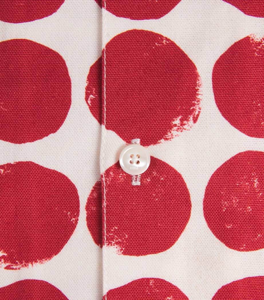 AMI Paris Mens Polka-Dot Boxy Short-Sleeve Shirt Rouge Rubis/ivr Image 6
