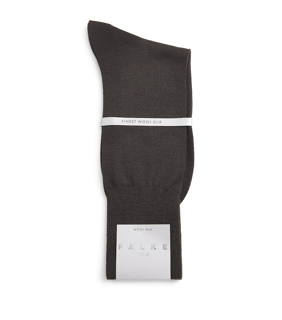 Falke Mens Wool-Silk-Blend No.6 Socks Brown Image 1