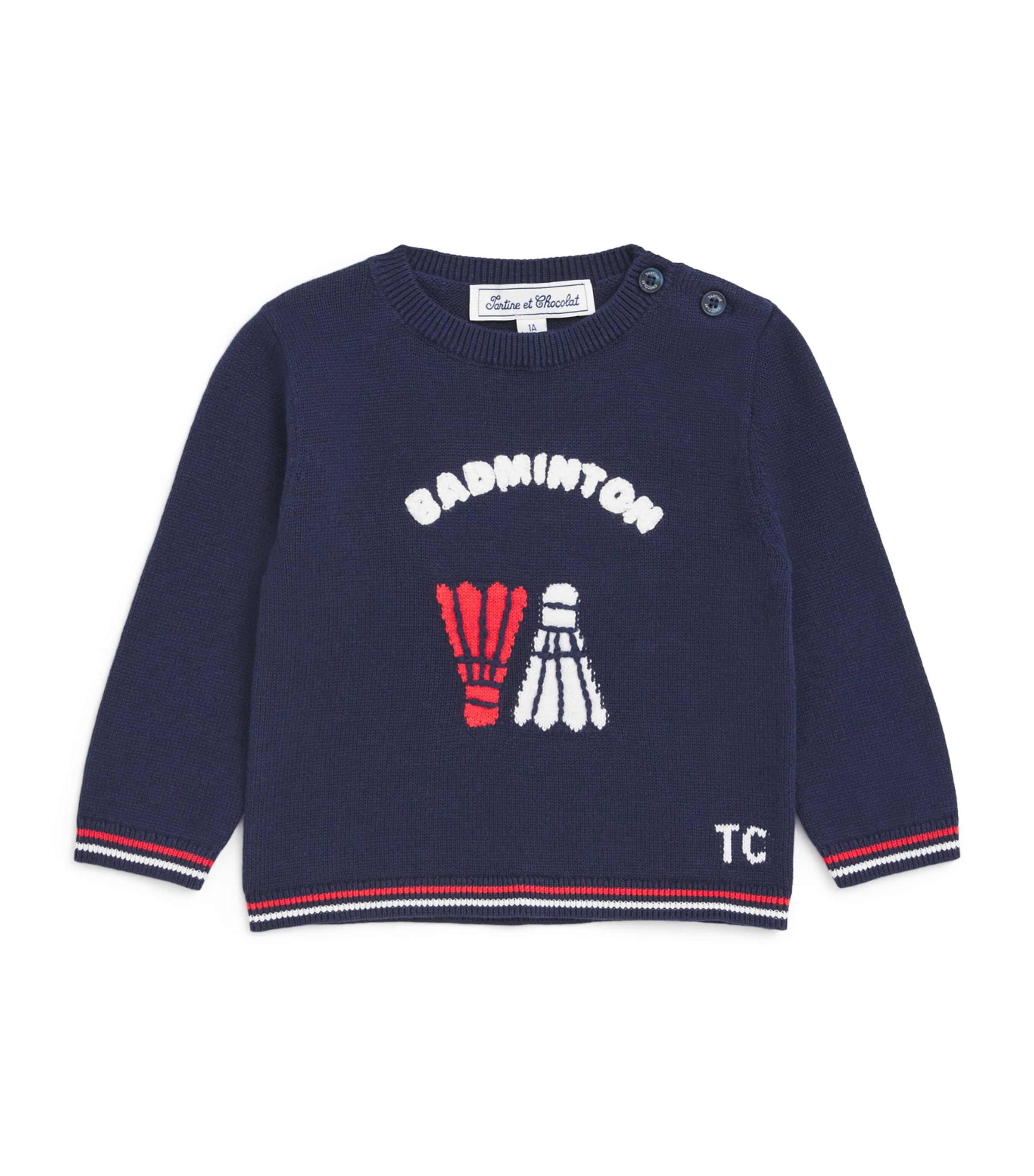 Jacquard Badminton Sweater (3-Months-4 Years) 4MARINE Image 1