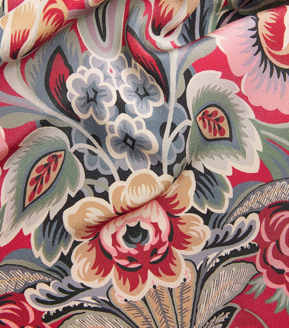 Silk Floral Print Gown X0865 Image 5