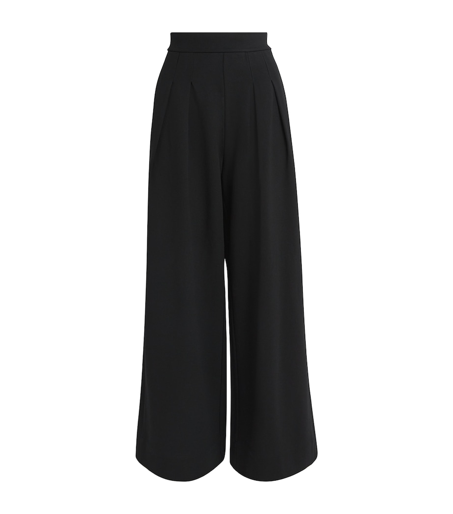 Jersey Wide-Leg Trousers BLACK Image 1