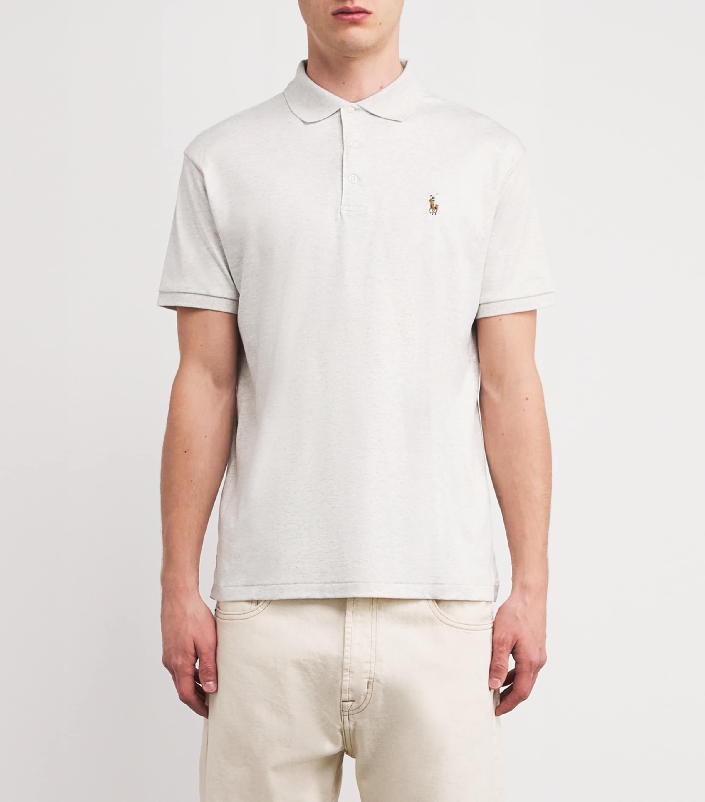 Cotton Custom-Fit Polo Shirt AMERICAN HEATHER Image 3