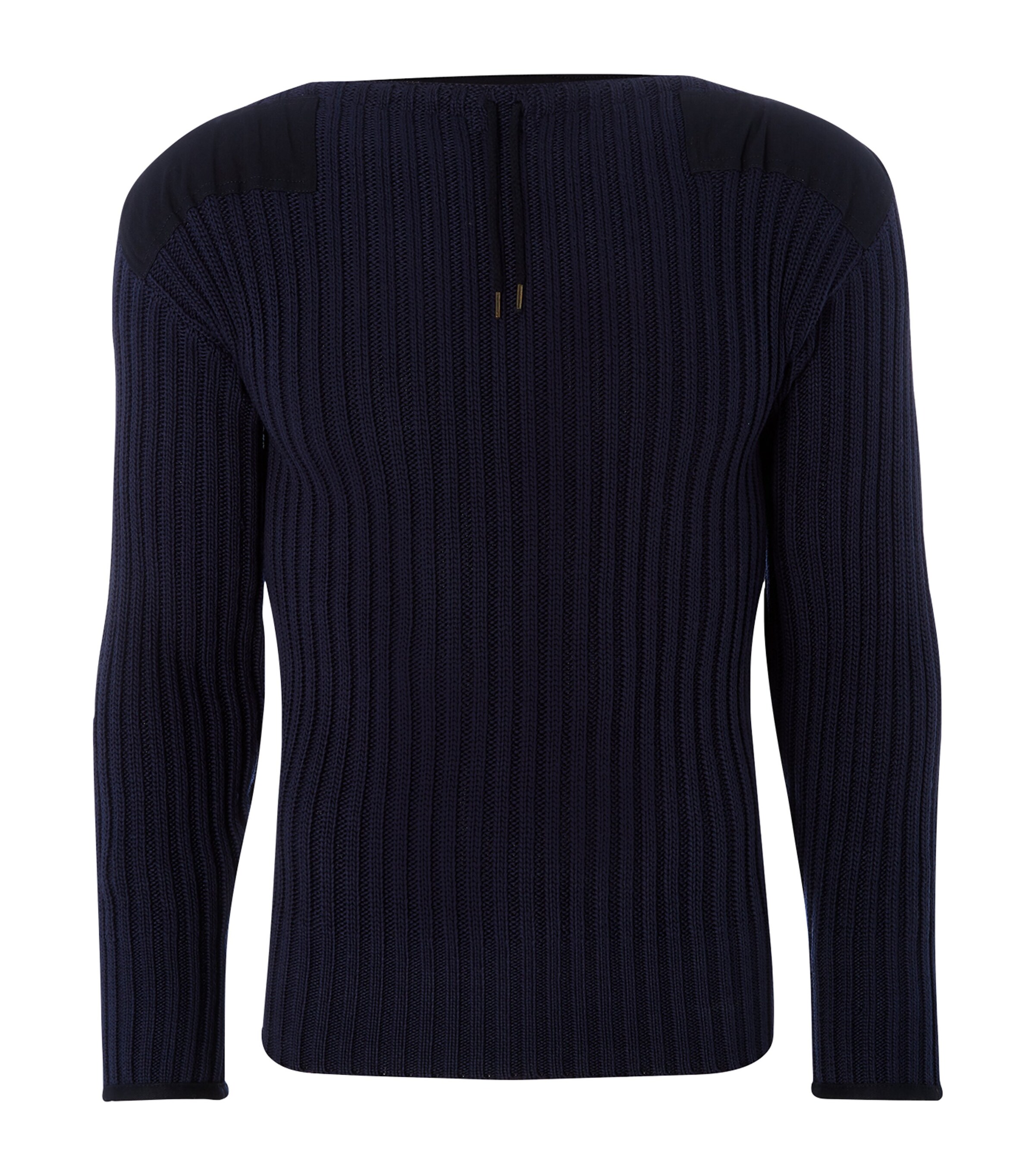 N.Peal Mens Merino Wool-Cashmere 007 Sweater Nvy Navy Image 1