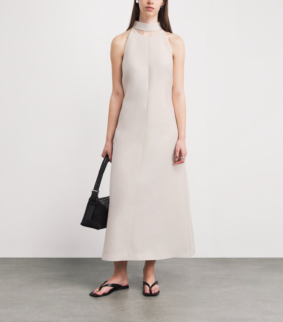 BITE Studios Womens Wool-Silk High-Neck Maxi Dress Off White Image 2