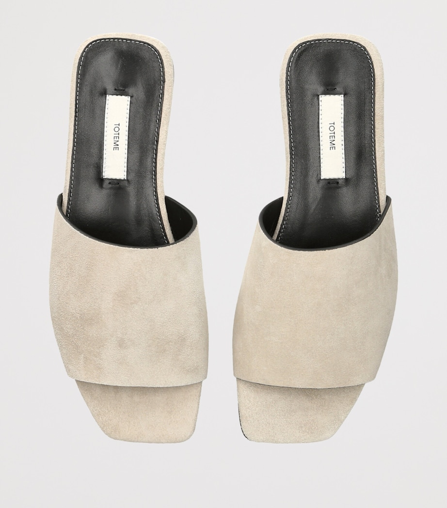 Leather Bandeau Slides BONE Image 4