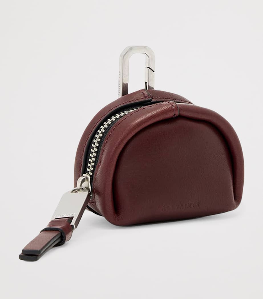 AllSaints Leather Rosalie AirPods Case Burgundy Red Image 3