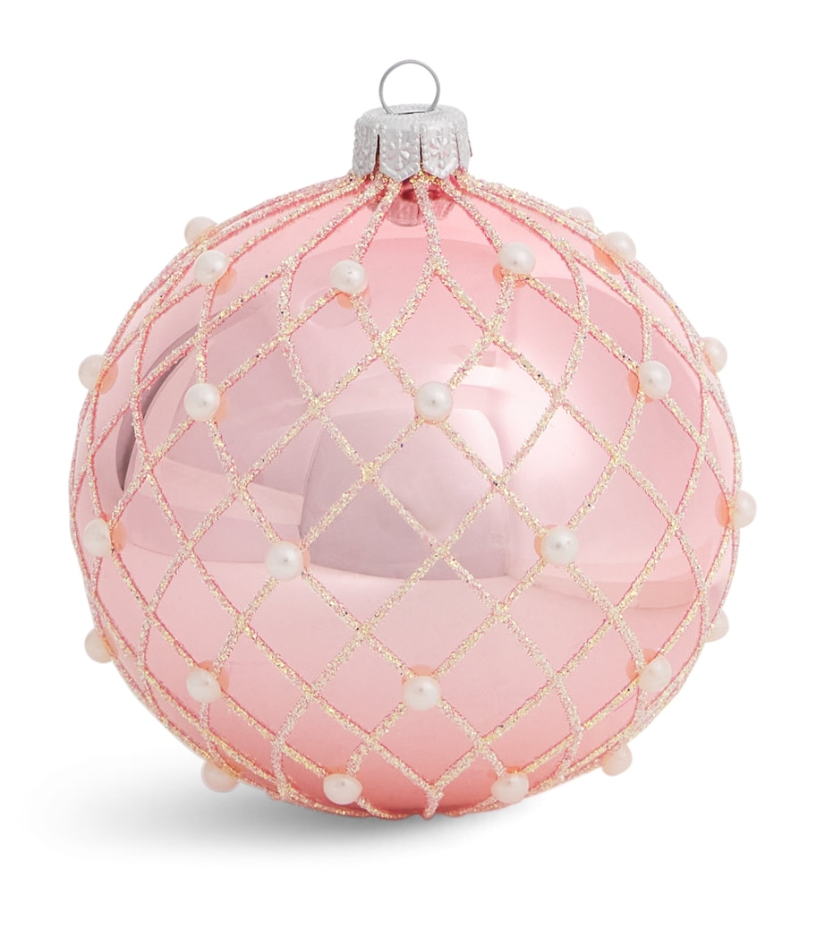 Embellished Lattice Bauble PINK Image 1