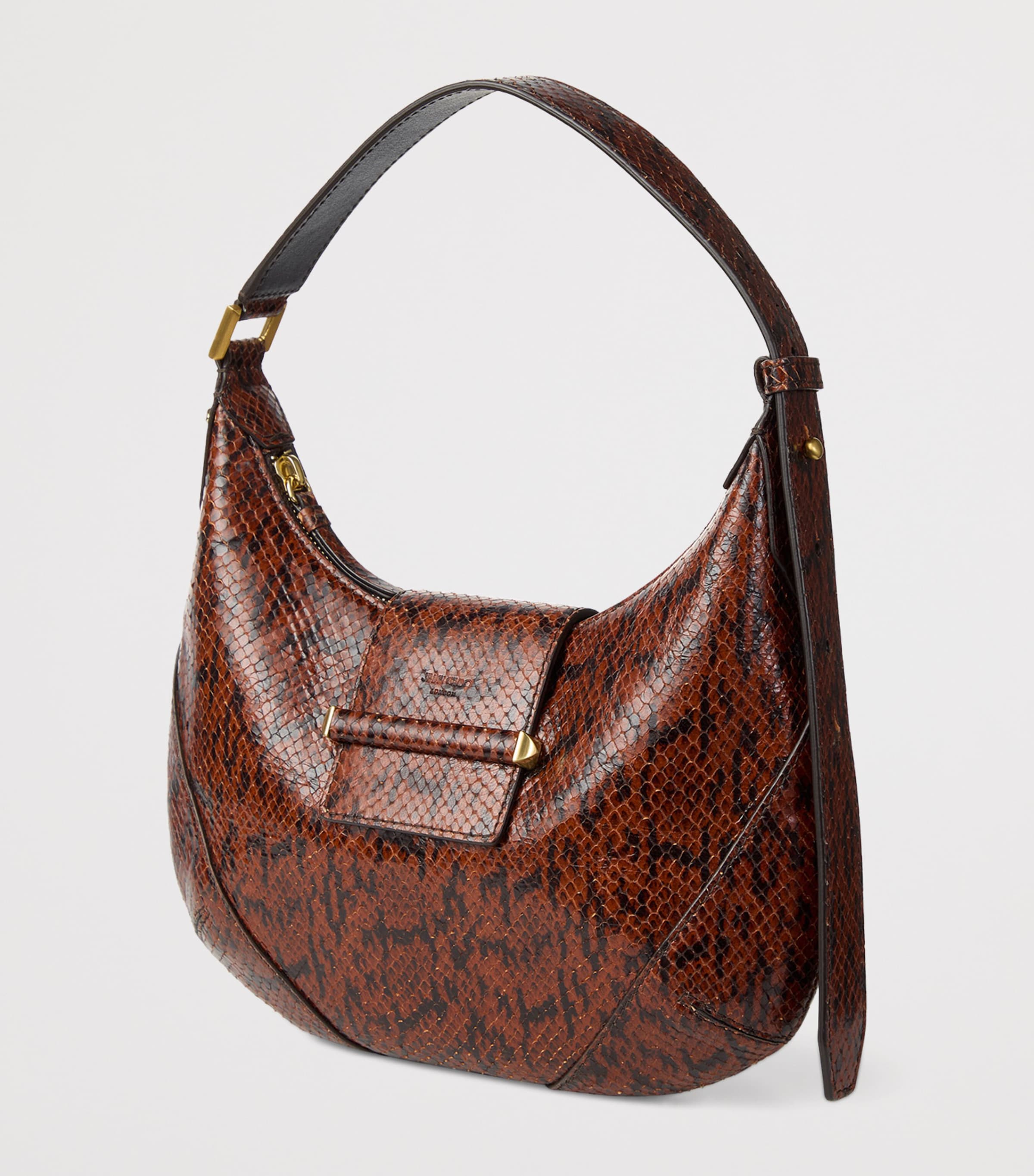 Small Bar Leather Shoulder Bag COGNAC/SHINY GOLD Image 2