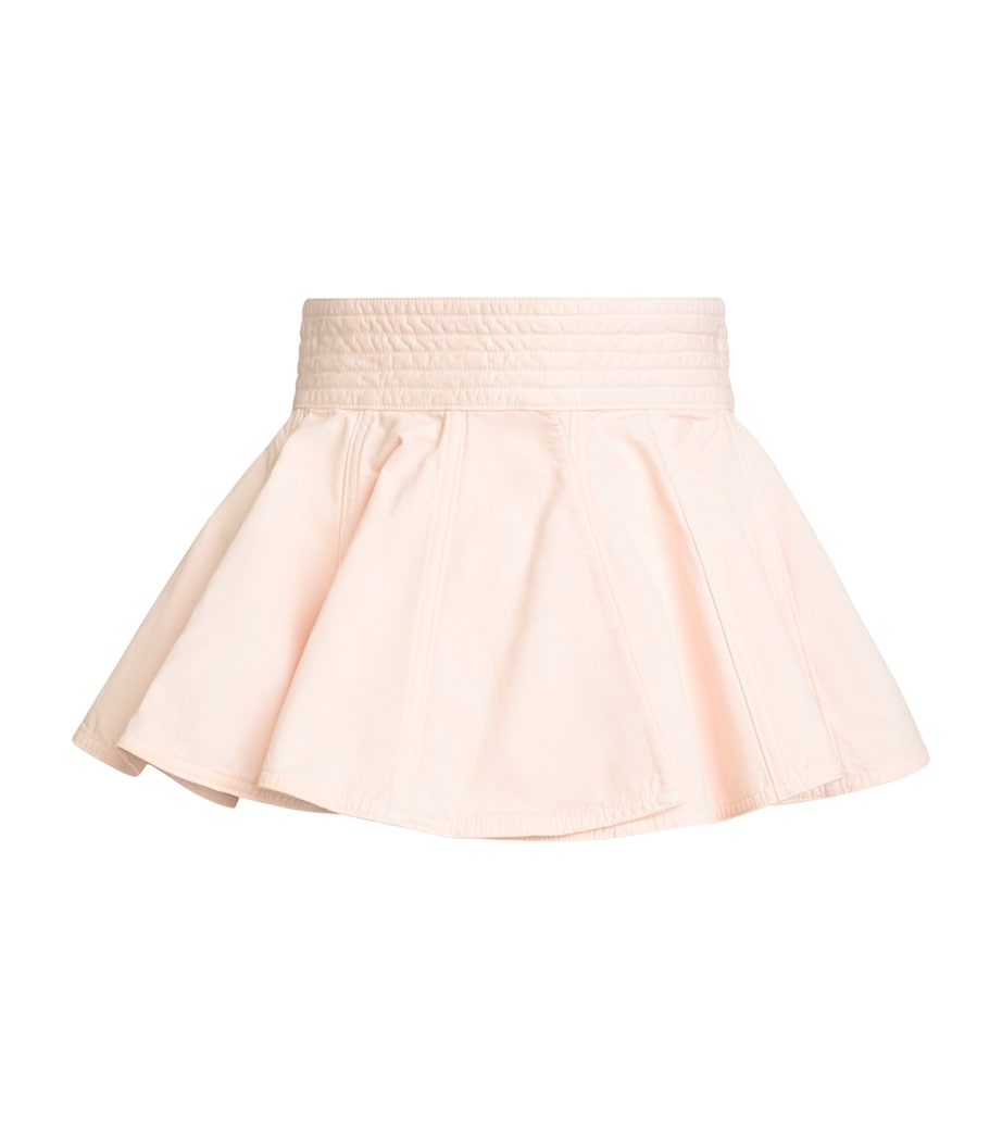 Alaïa Denim Peplum Belt Pink Image 1