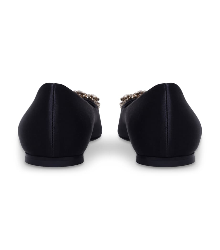 Satin Flower Strass Ballet Flats Image 2