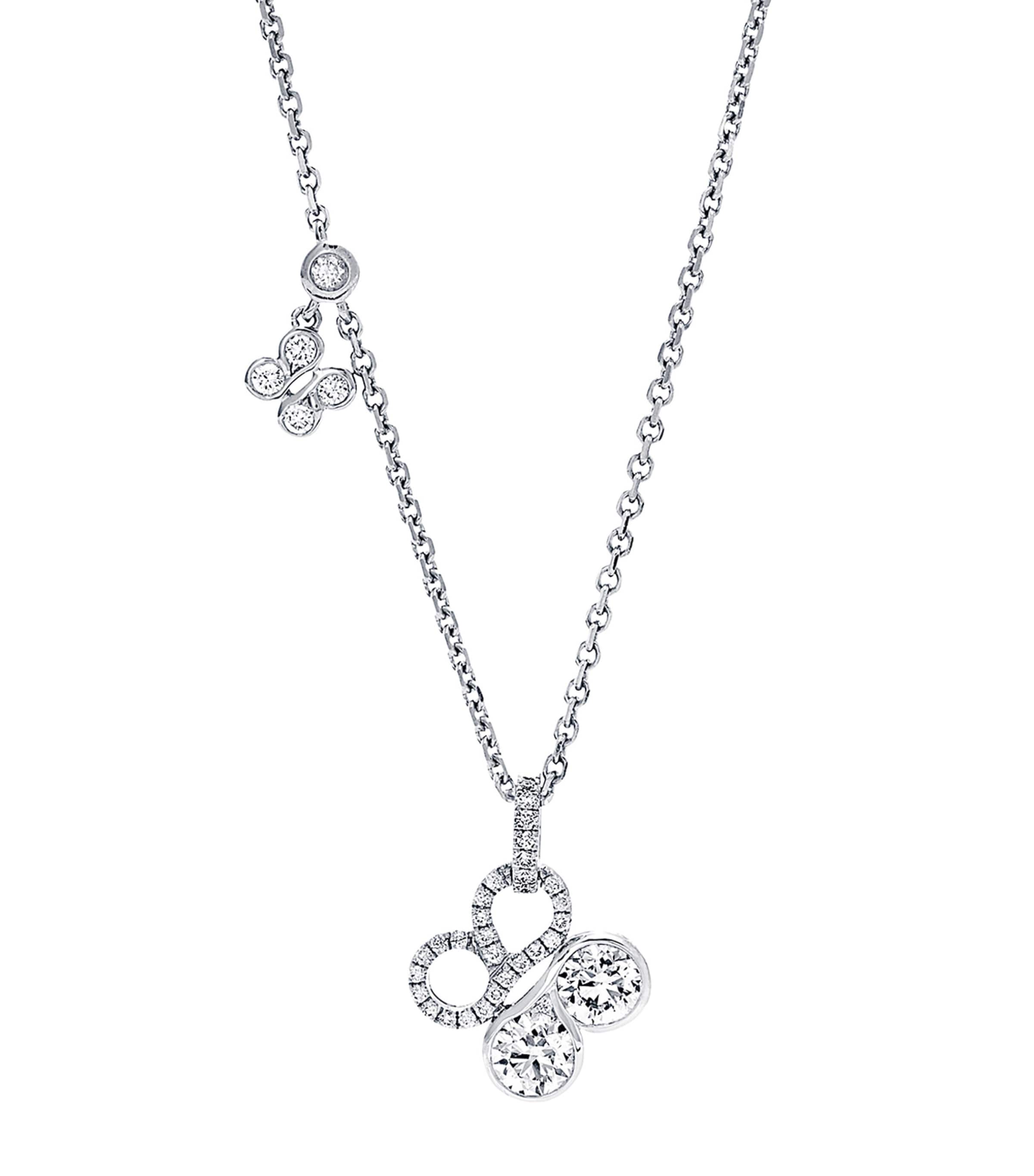 Boodles White Gold And Diamond Be Necklace In Gold
