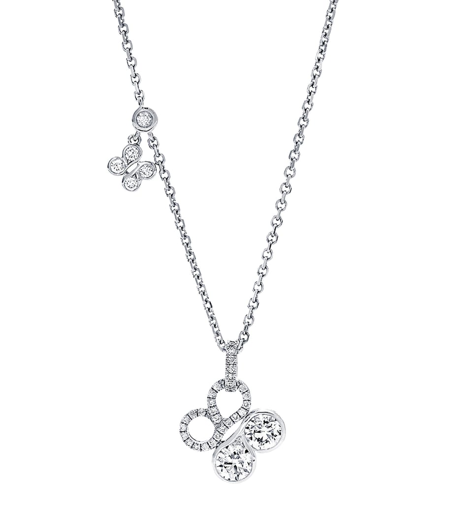 White Gold and Diamond Be Boodles Necklace SILVER Image 1