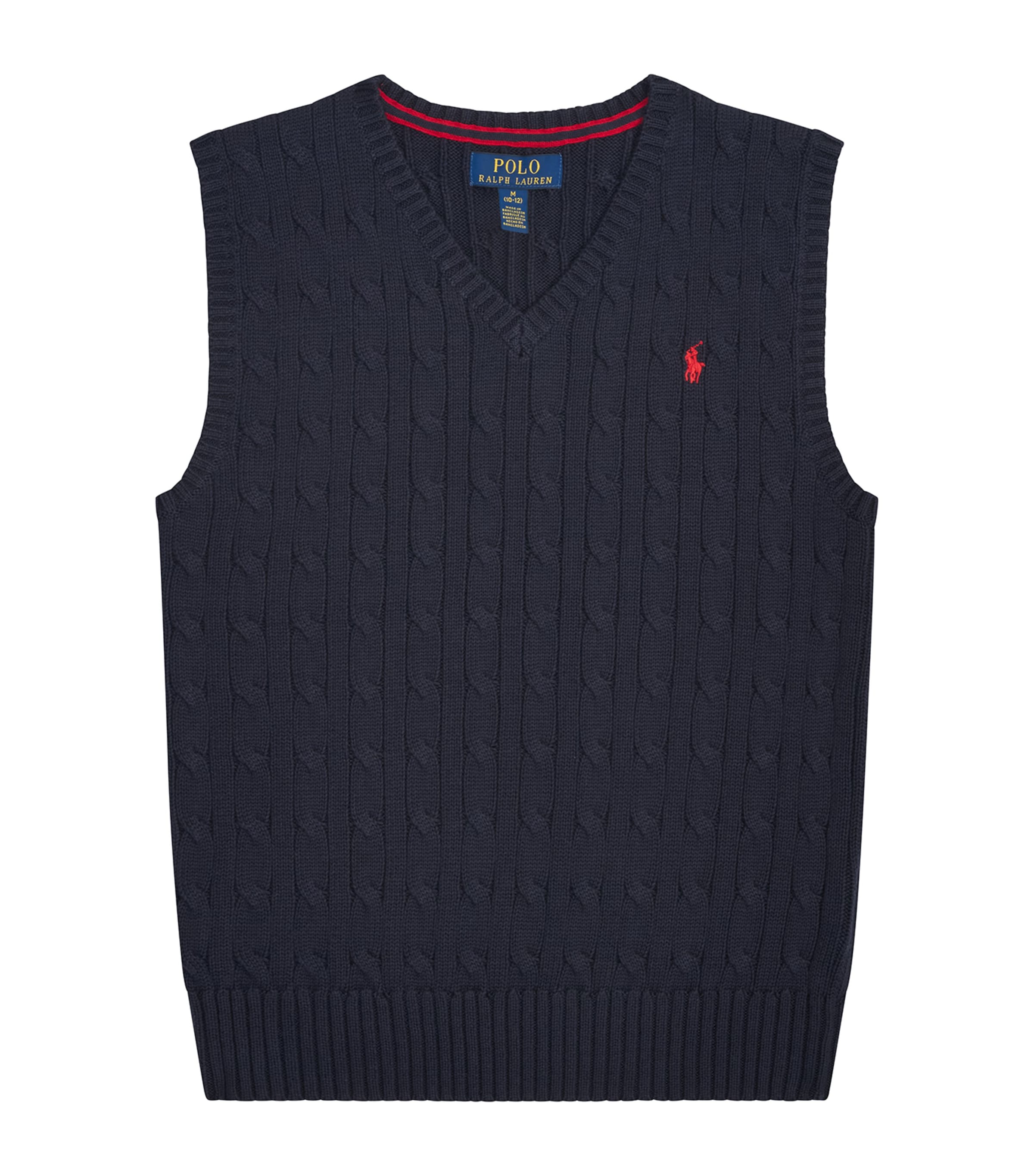 Ralph Lauren Cable-knit Sweater Vest In Black