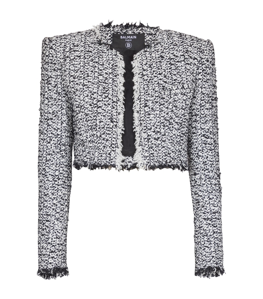 Tweed Cropped Jacket EAB NOIR/BLANC Image 1