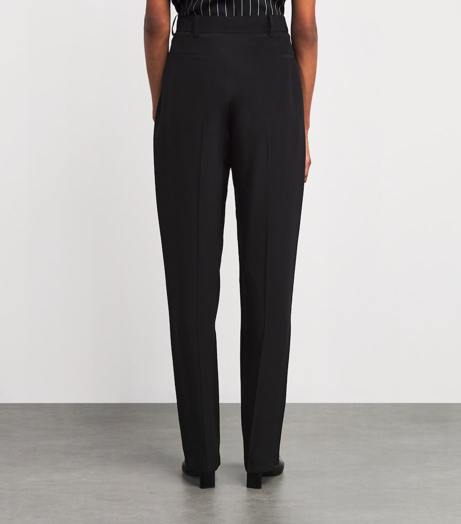 Crepe de Soie Silk Tarn Trousers BLACK Image 4